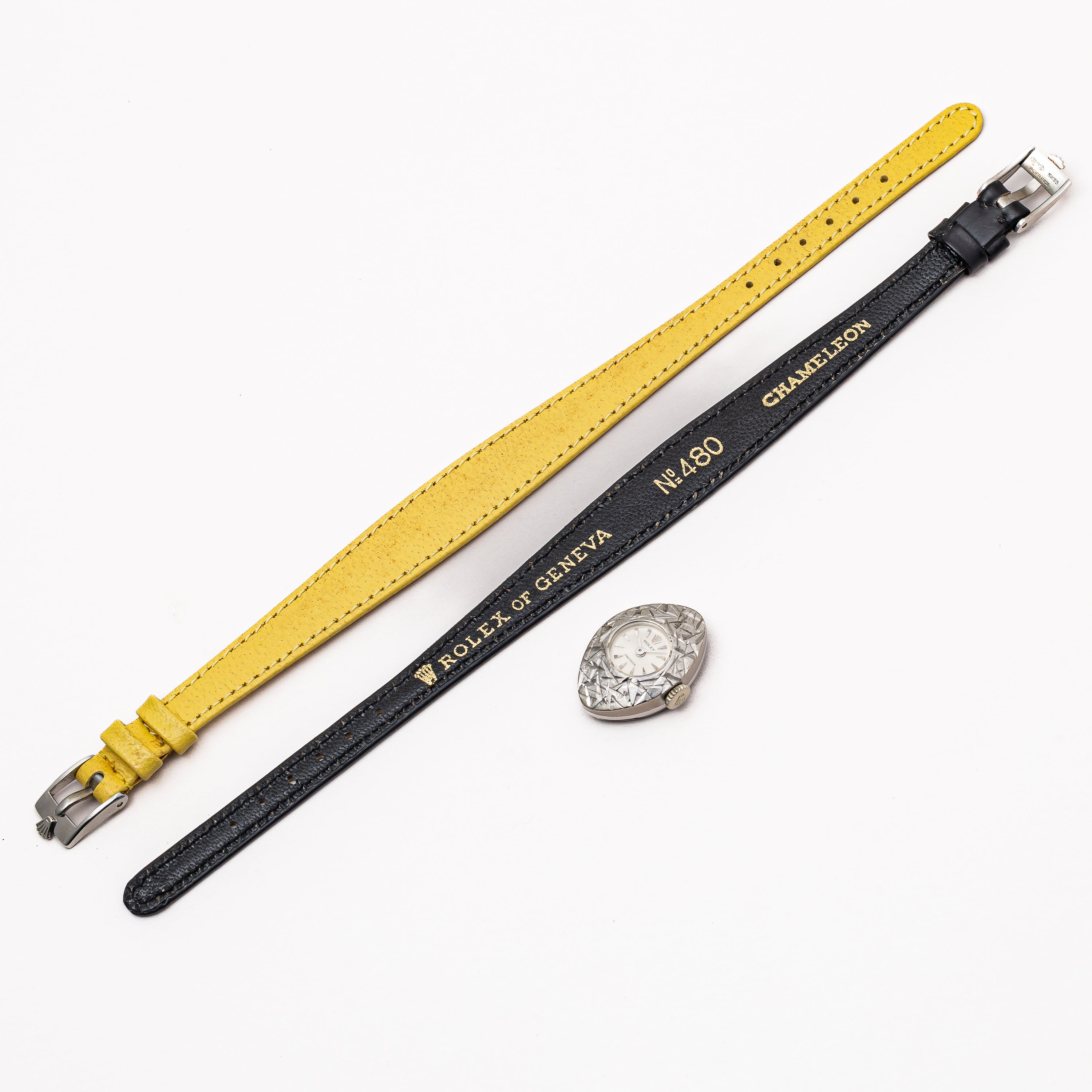 ロレックス 18金無垢ホワイトゴールド カメレオン レディース 手巻き 1960年代 Ref.2020 箱・革ベルト付き