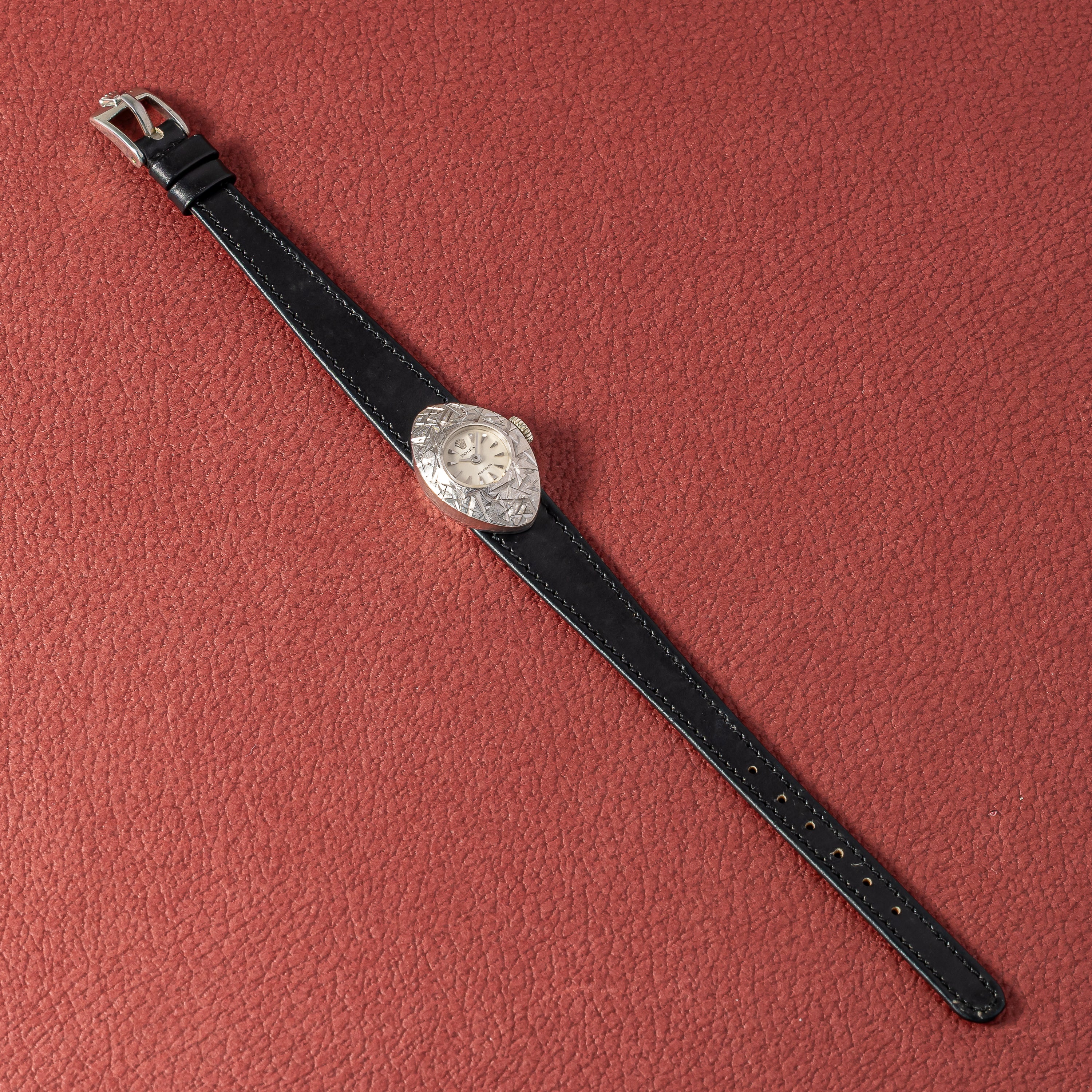 ロレックス 18金無垢ホワイトゴールド カメレオン レディース 手巻き 1960年代 Ref.2020 箱・革ベルト付き