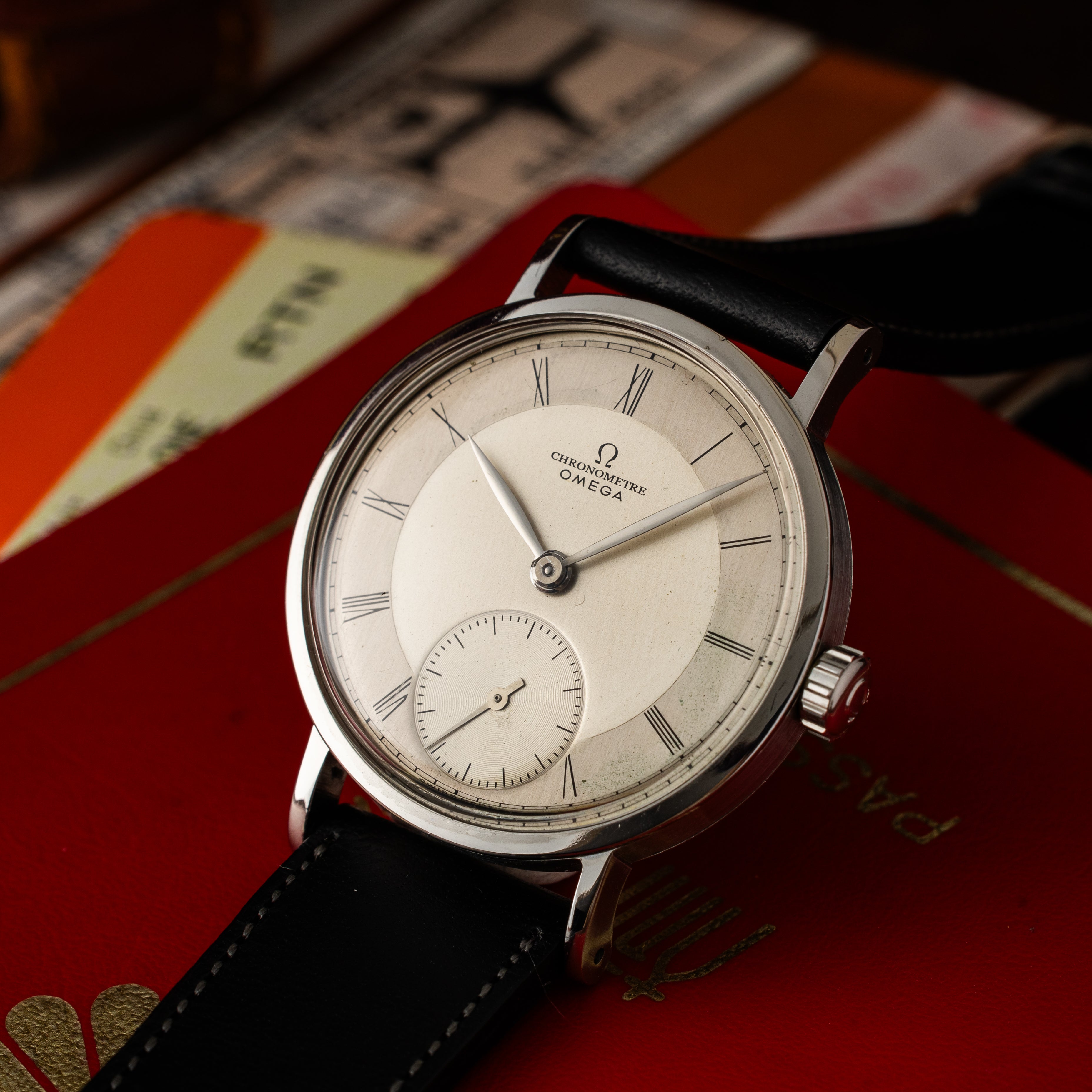 オメガ 30mmキャリバー クロノメーター 1944~46年製 Ref.2364-3 Cal.30T2RG 純正尾錠付き