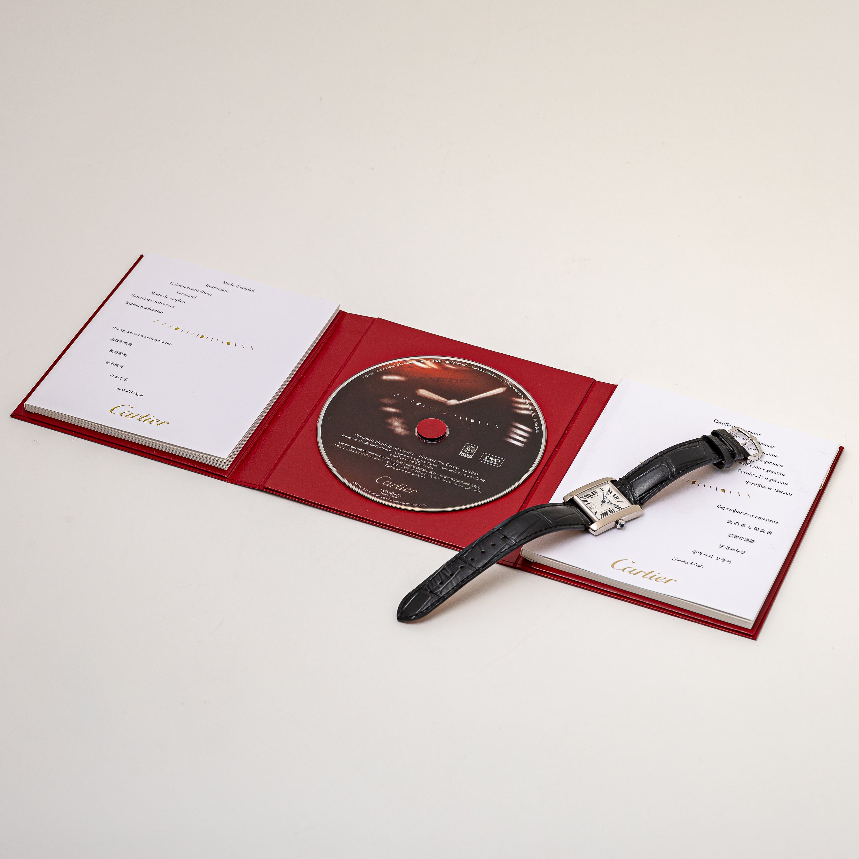 カルティエ タンク フランセーズ 1990年代製 18金ホワイトゴールド 箱、冊子、純正尾錠付き