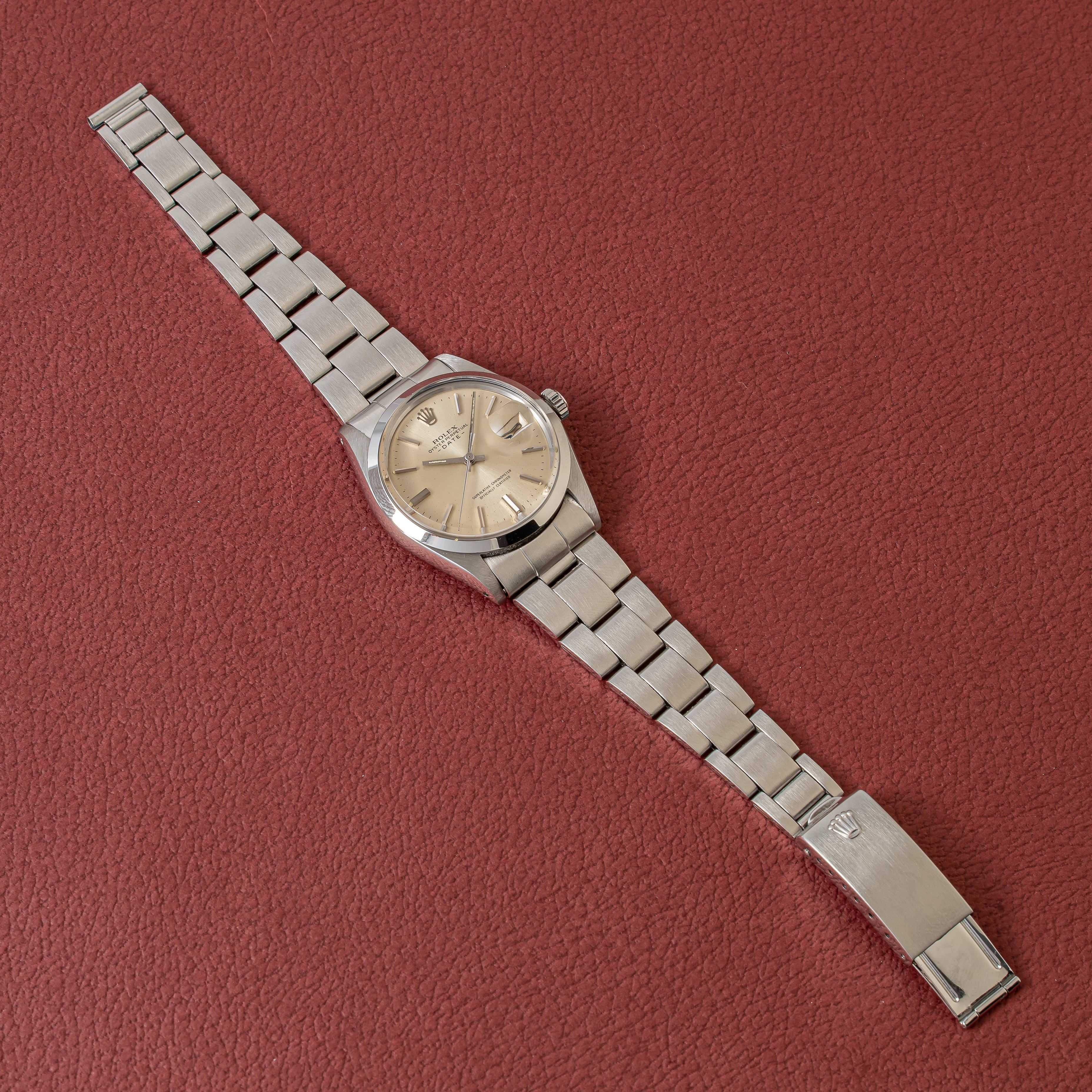 ロレックス 1972年製 オイスターパーペチュアルデイト Ref.1500 シルバーダイヤル 純正オイスターブレス
