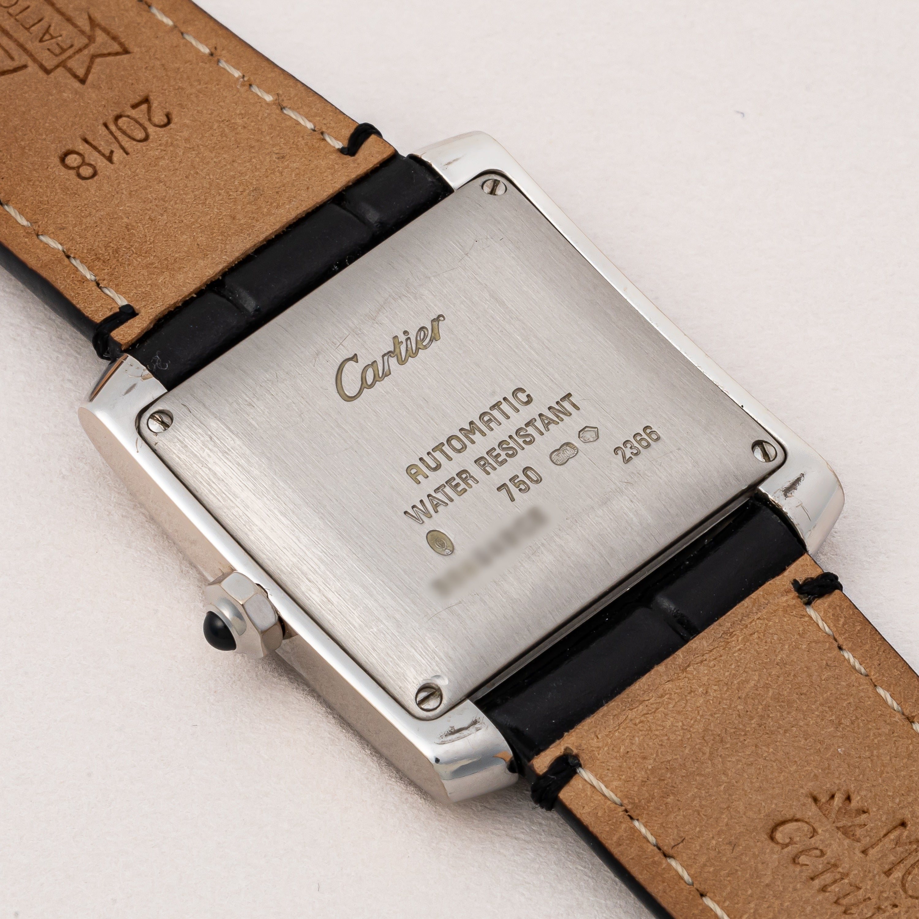 カルティエ タンク フランセーズ 1990年代製 18金ホワイトゴールド 箱、冊子、純正尾錠付き