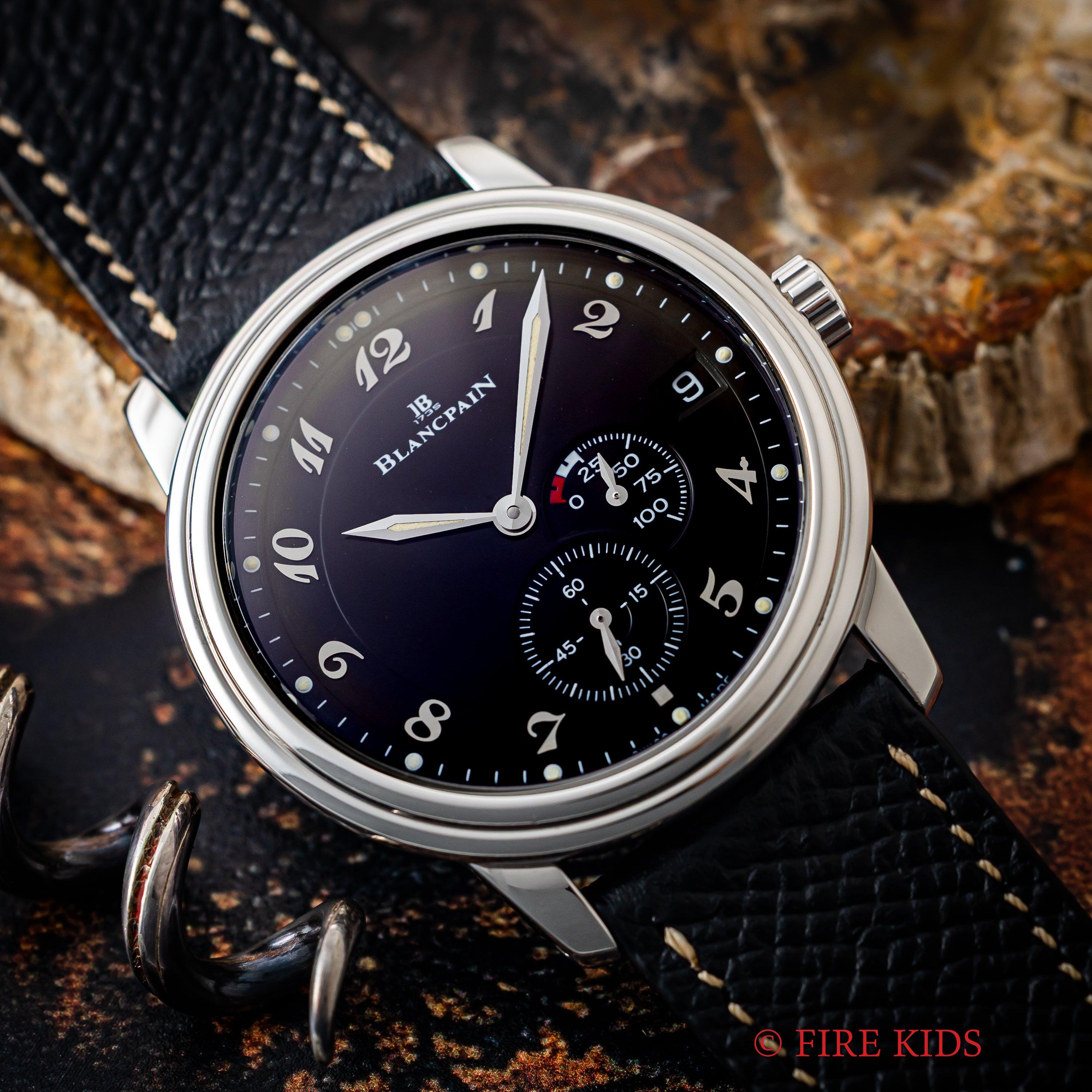 ブランパン ニュークラシック 1990年代製 100時間パワーリザーブ 手巻 cal.1106 ブラックアラビアダイヤル