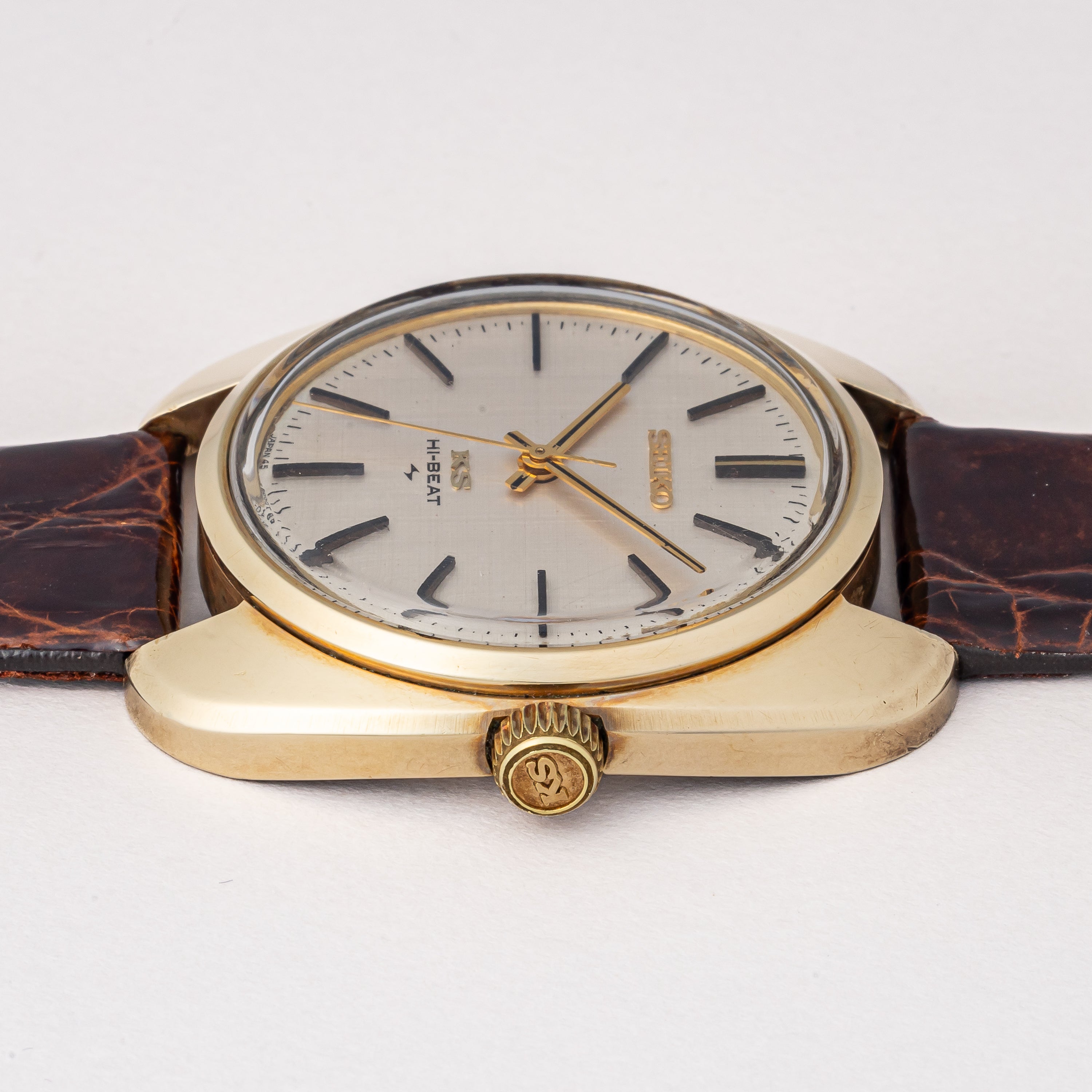 キングセイコー ハイビート 1969年製 Ref.45-8000 CAPゴールド 絹目ダイヤル 純正尾錠付き