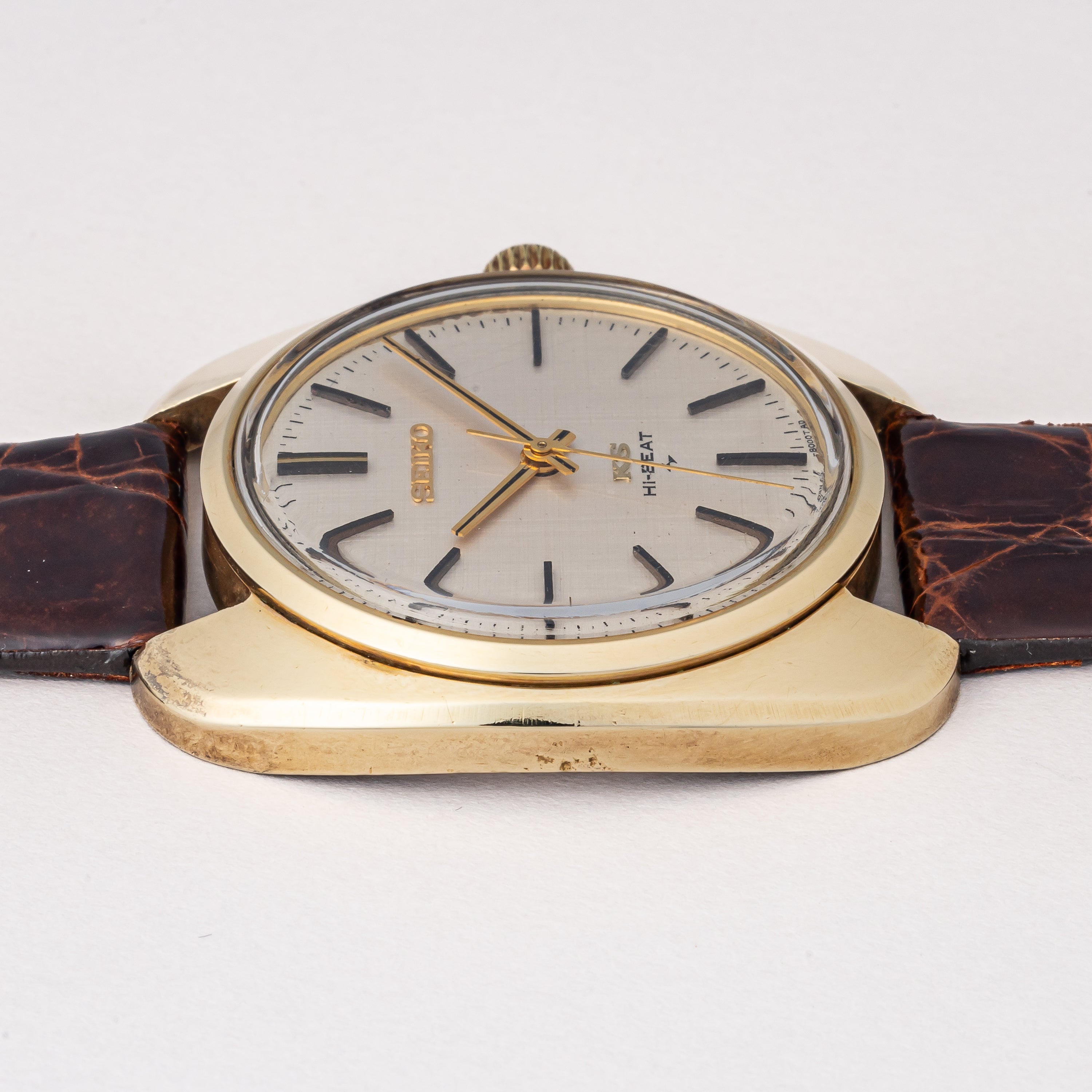 キングセイコー ハイビート 1969年製 Ref.45-8000 CAPゴールド 絹目ダイヤル 純正尾錠付き