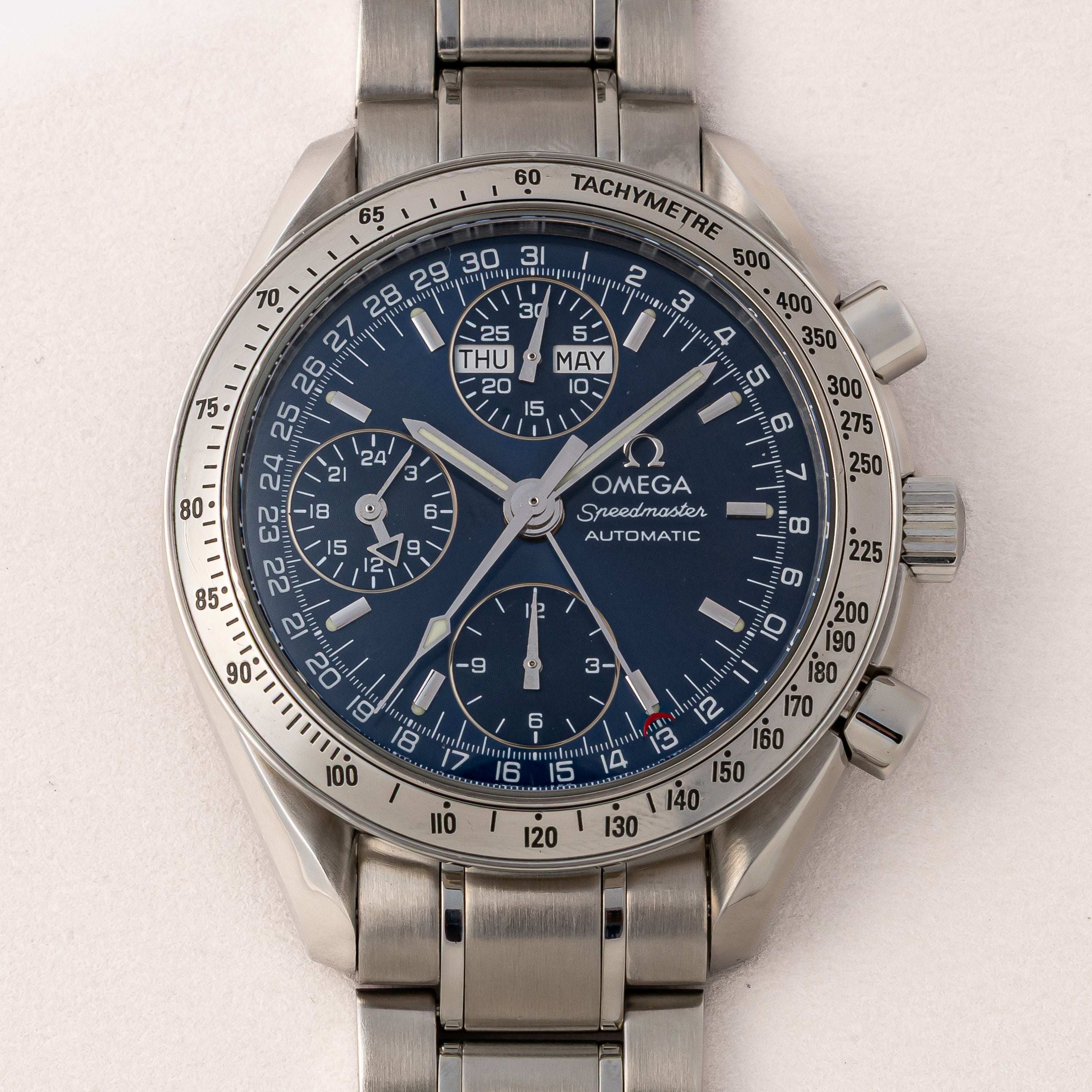 オメガ スピードマスター ブルーダイヤル トリプルカレンダークロノグラフ 1998年製 自動巻き