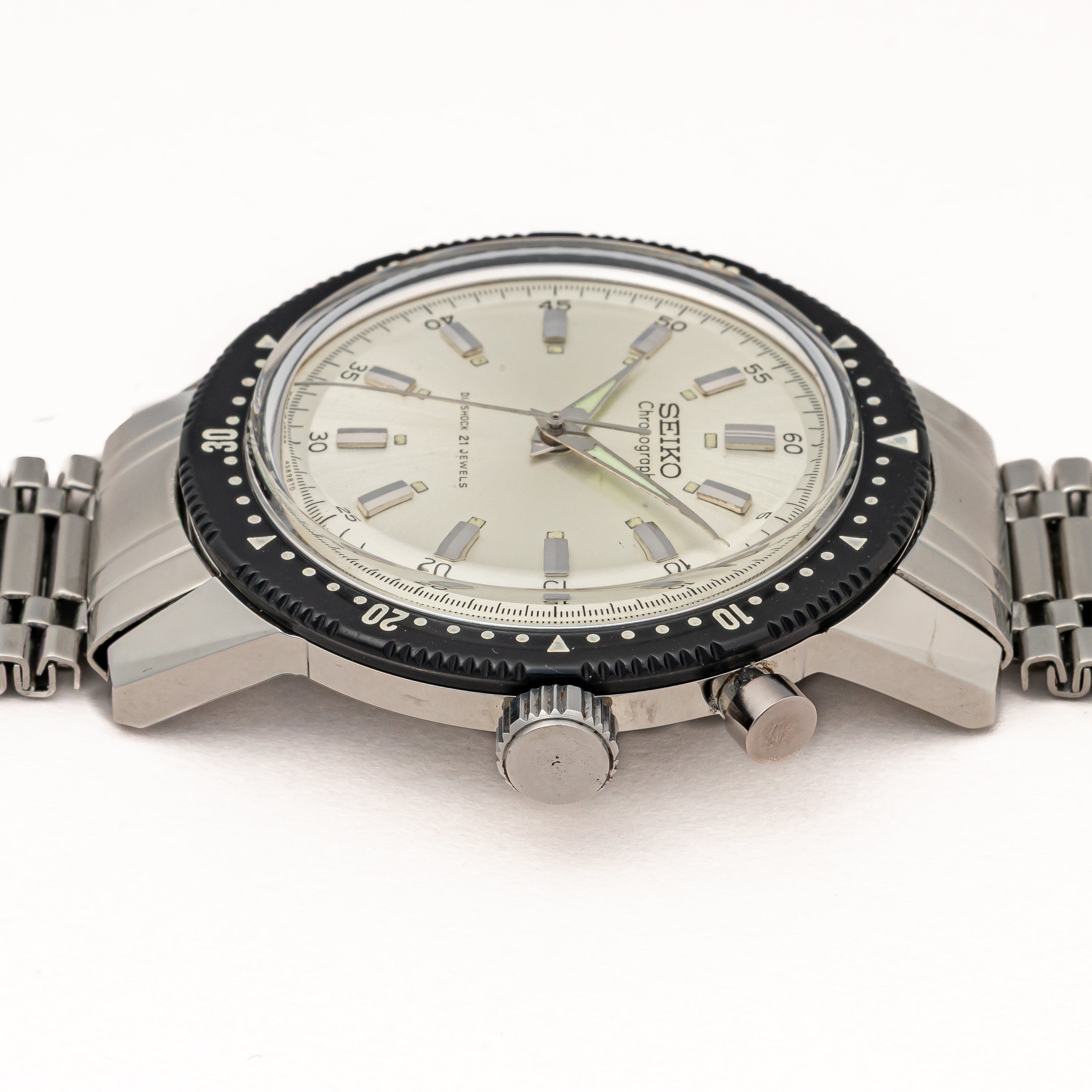 セイコー ワンプッシュクロノグラフ 1964年製 Ref.45899 聖火マーク プラベゼル 純正ブレス付き