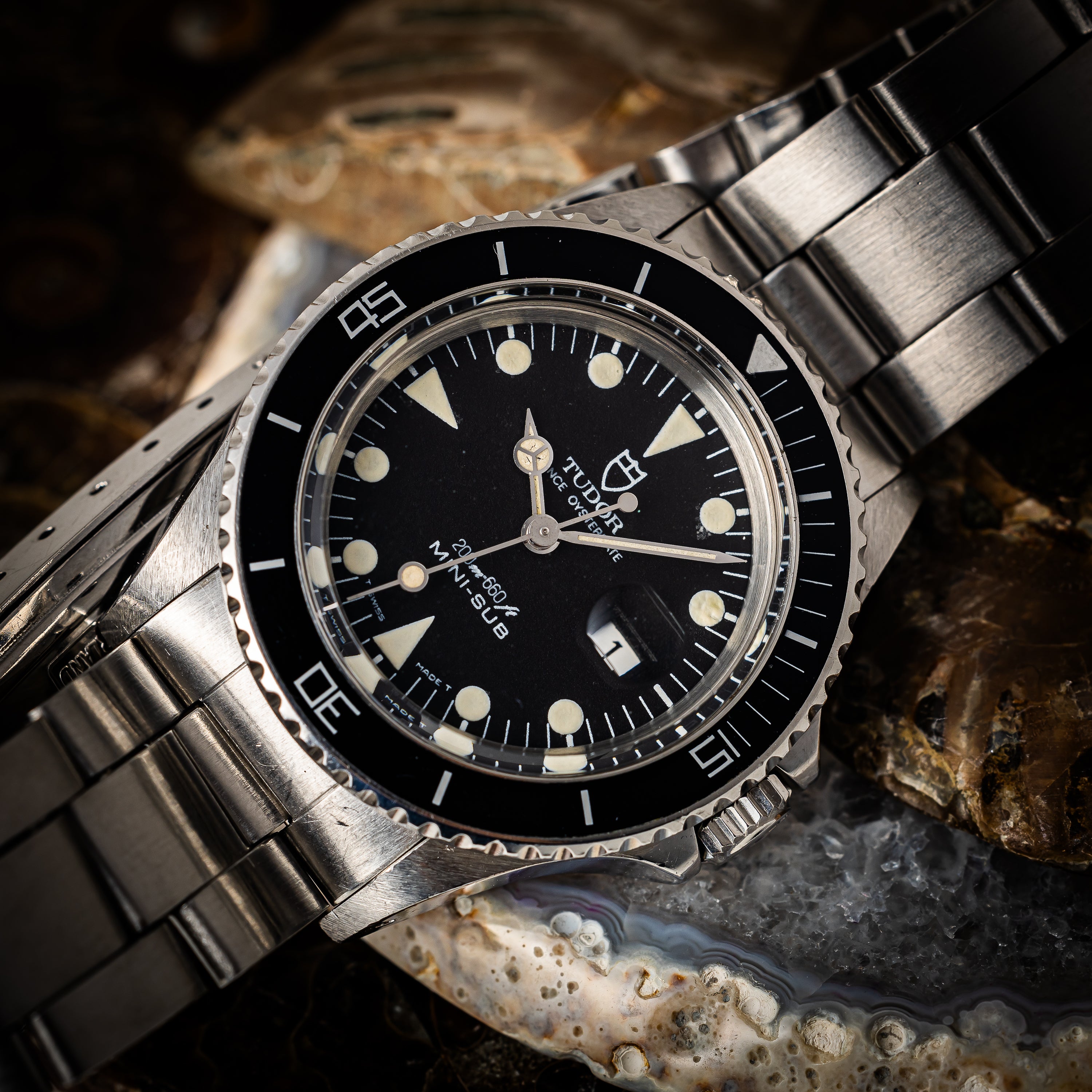 チューダー ミニサブ 1989年製 Ref.73090 王冠リューズ ブラックダイヤル 3連オイスターブレス