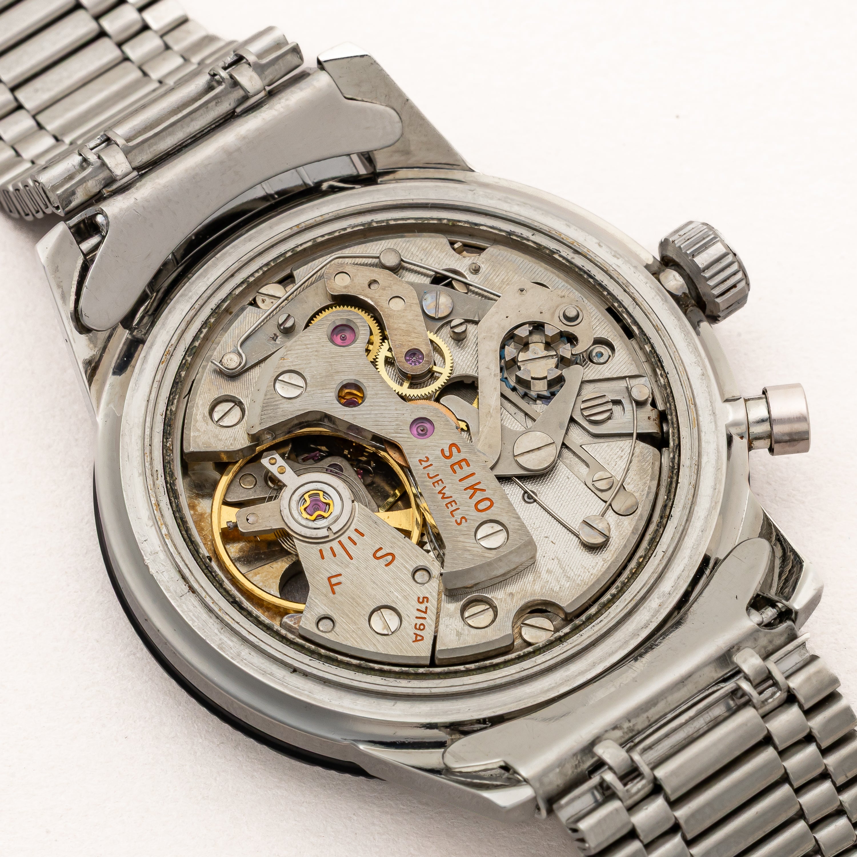 セイコー ワンプッシュクロノグラフ 1964年製 Ref.45899 聖火マーク プラベゼル 純正ブレス付き