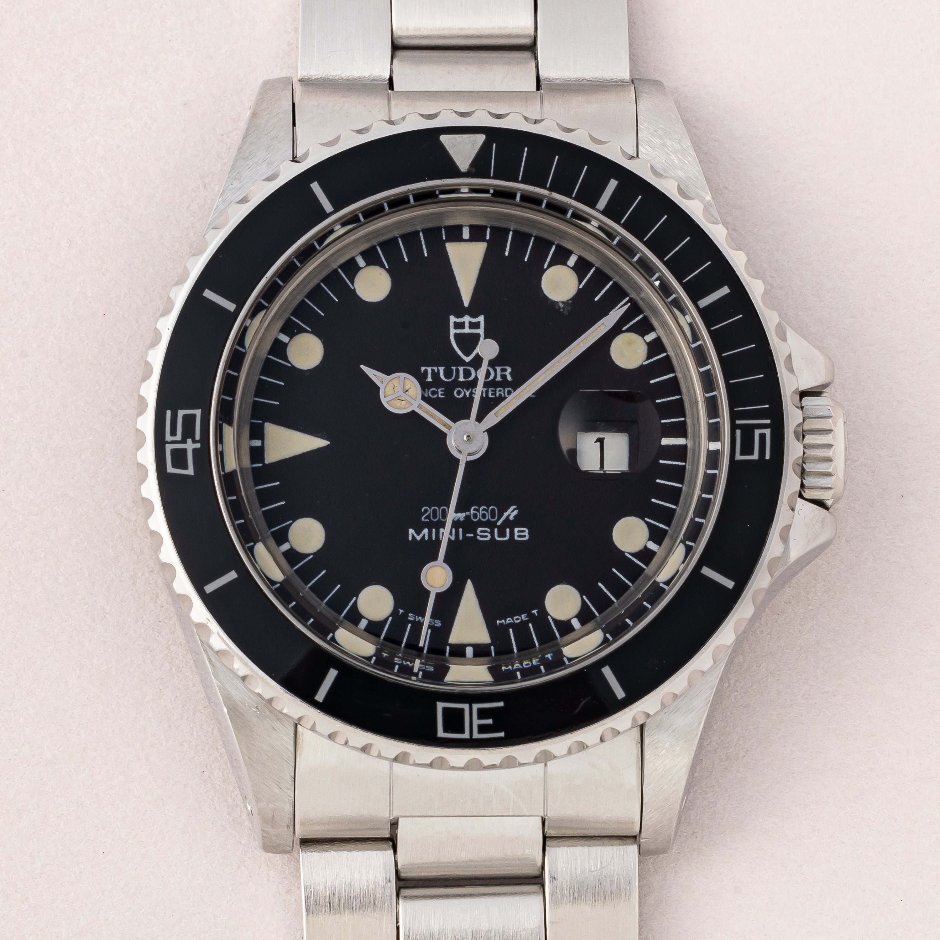 チューダー ミニサブ 1989年製 Ref.73090 王冠リューズ ブラックダイヤル 3連オイスターブレス