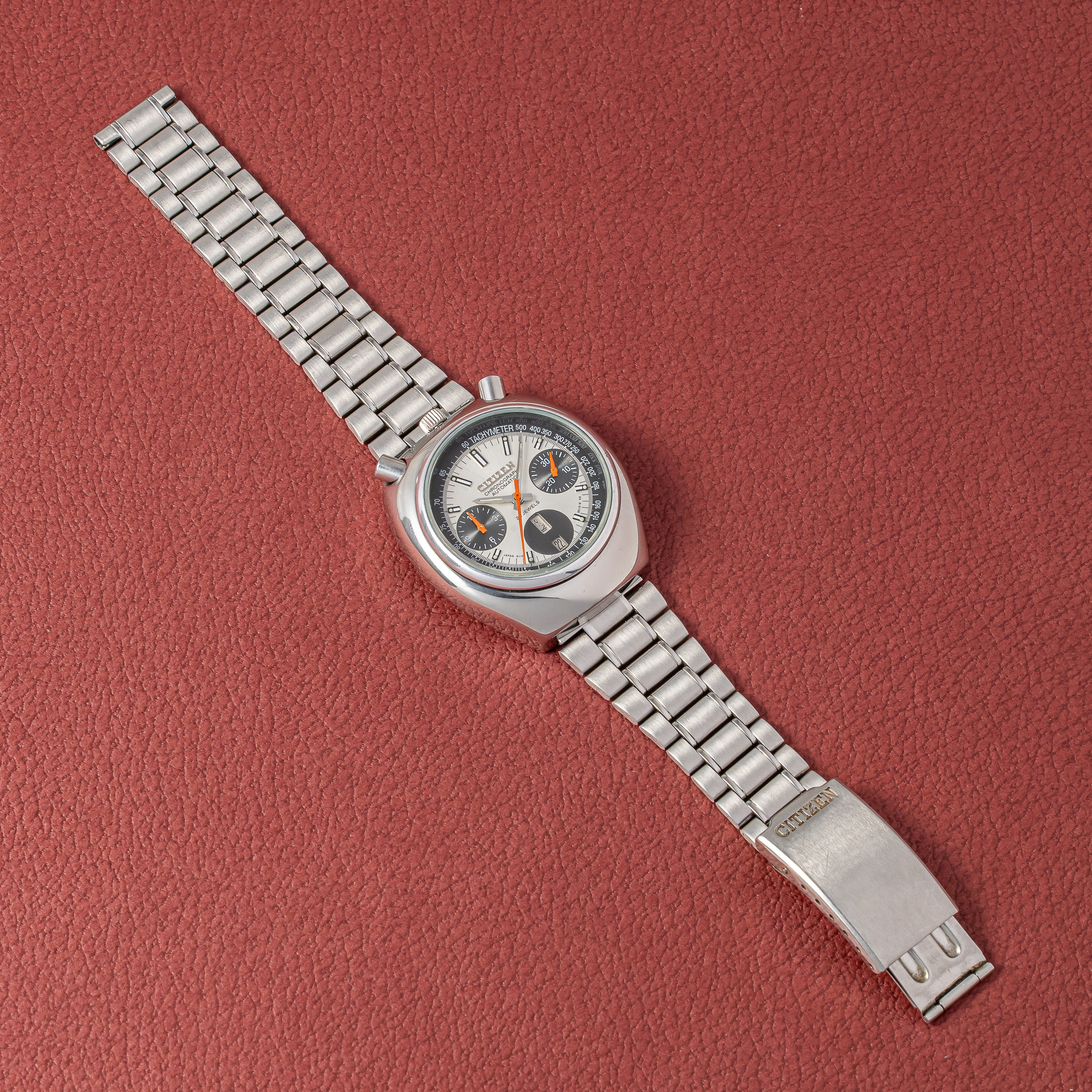 シチズン ツノクロノ チャレンジタイマー 1980年製 自動巻きクロノグラフ 純正ブレス