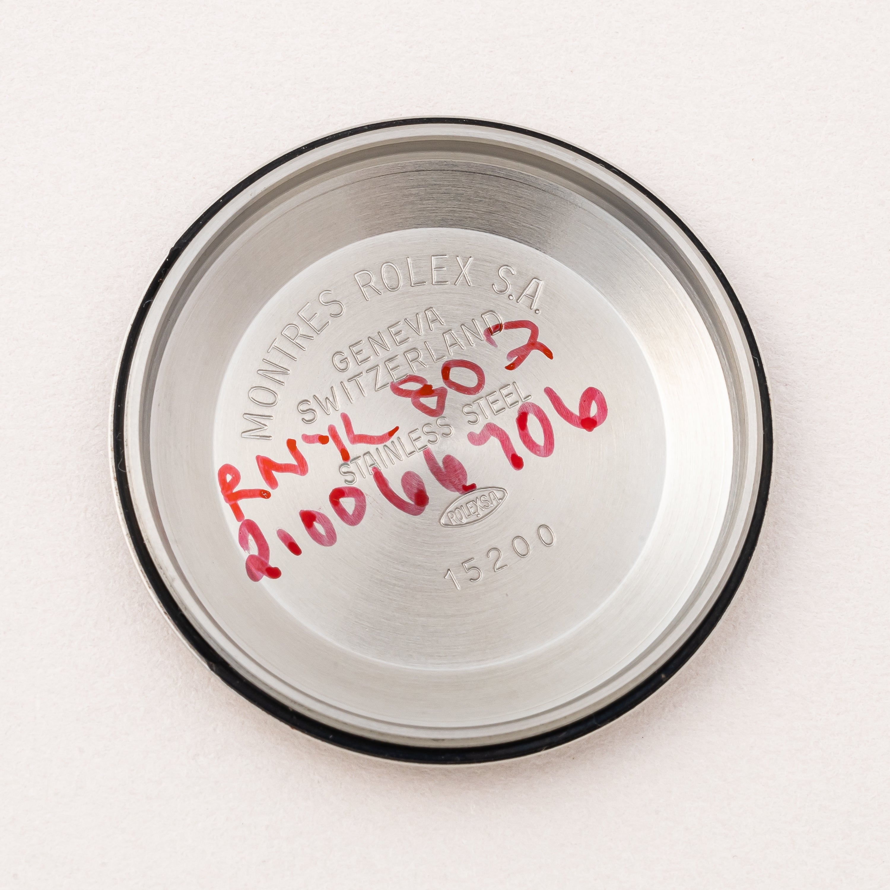 ロレックス オイスターパーペチュアルデイト 1997年製 Ref.15200 ブルーダイヤル 箱、クロス、冊子付き