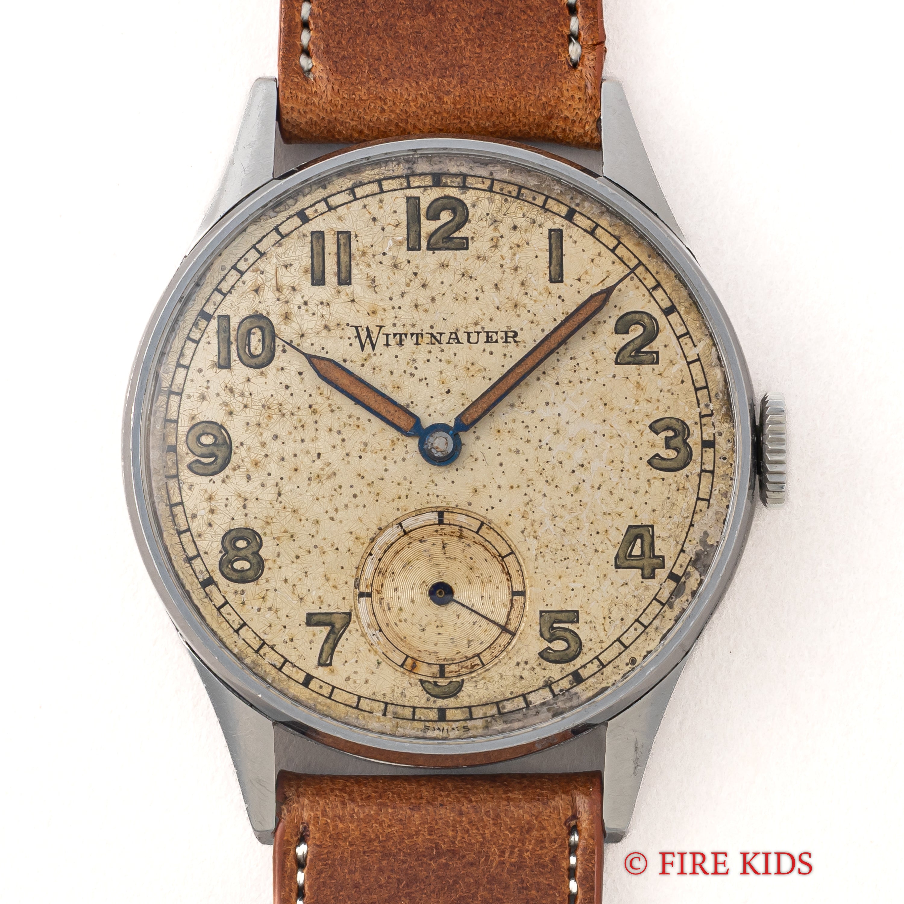 ウィットナー 34.5mm全アラビアラウンドケース 1940年代製 スモールセコンド 手巻き Cal.853