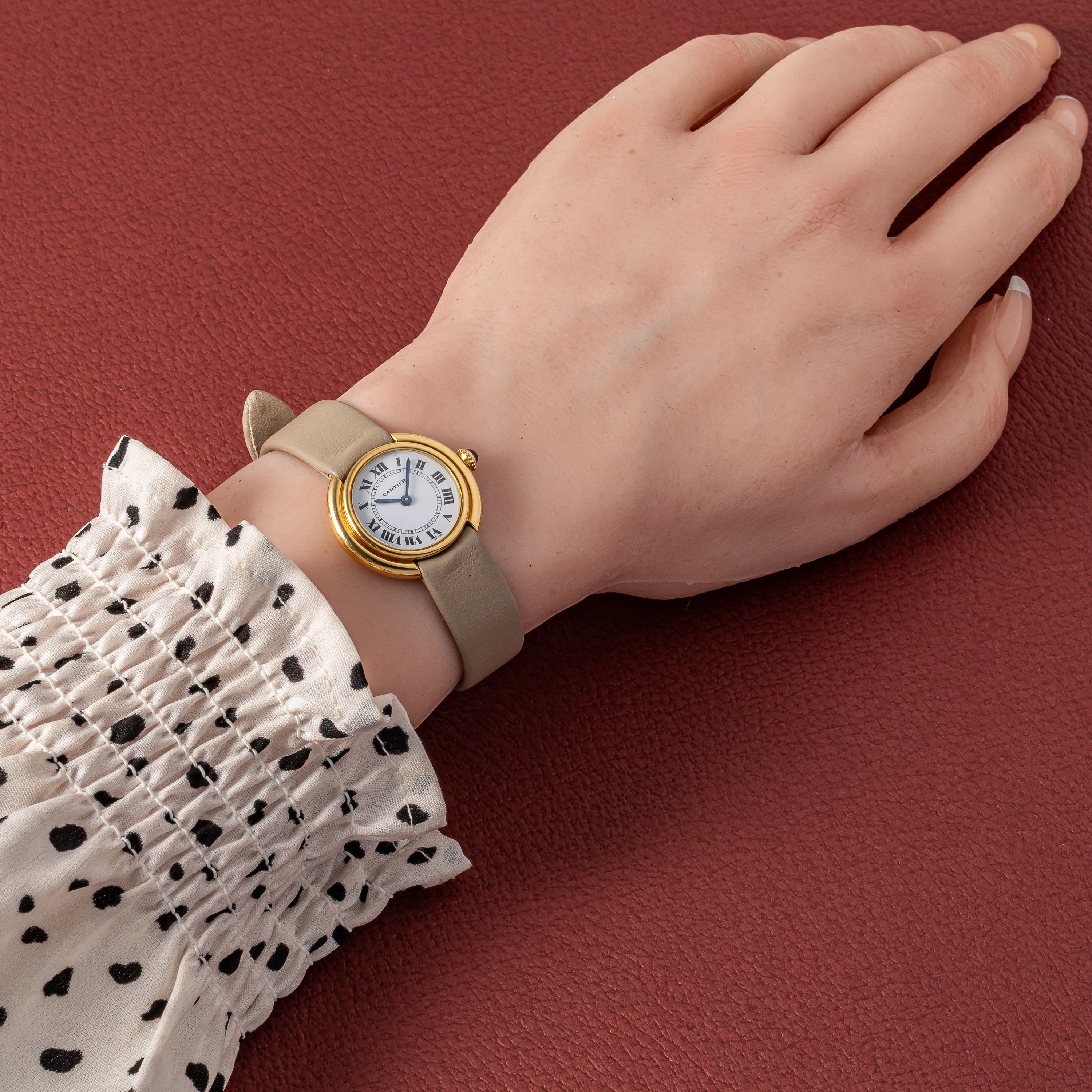 カルティエ 18金無垢 ヴァンドーム エリプス SMサイズ 手巻き 1980年代製 純正GF尾錠付き