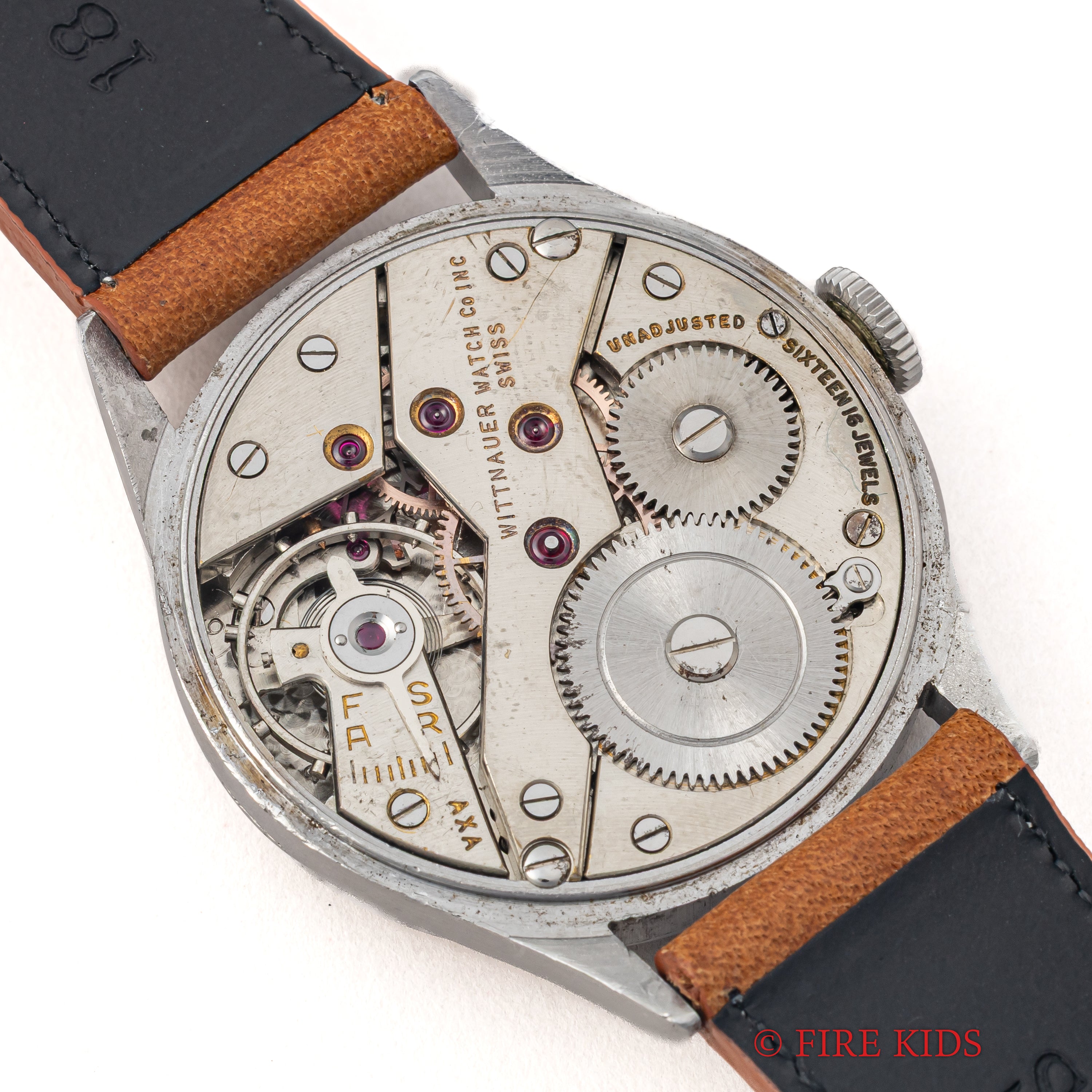 ウィットナー 34.5mm全アラビアラウンドケース 1940年代製 スモールセコンド 手巻き Cal.853