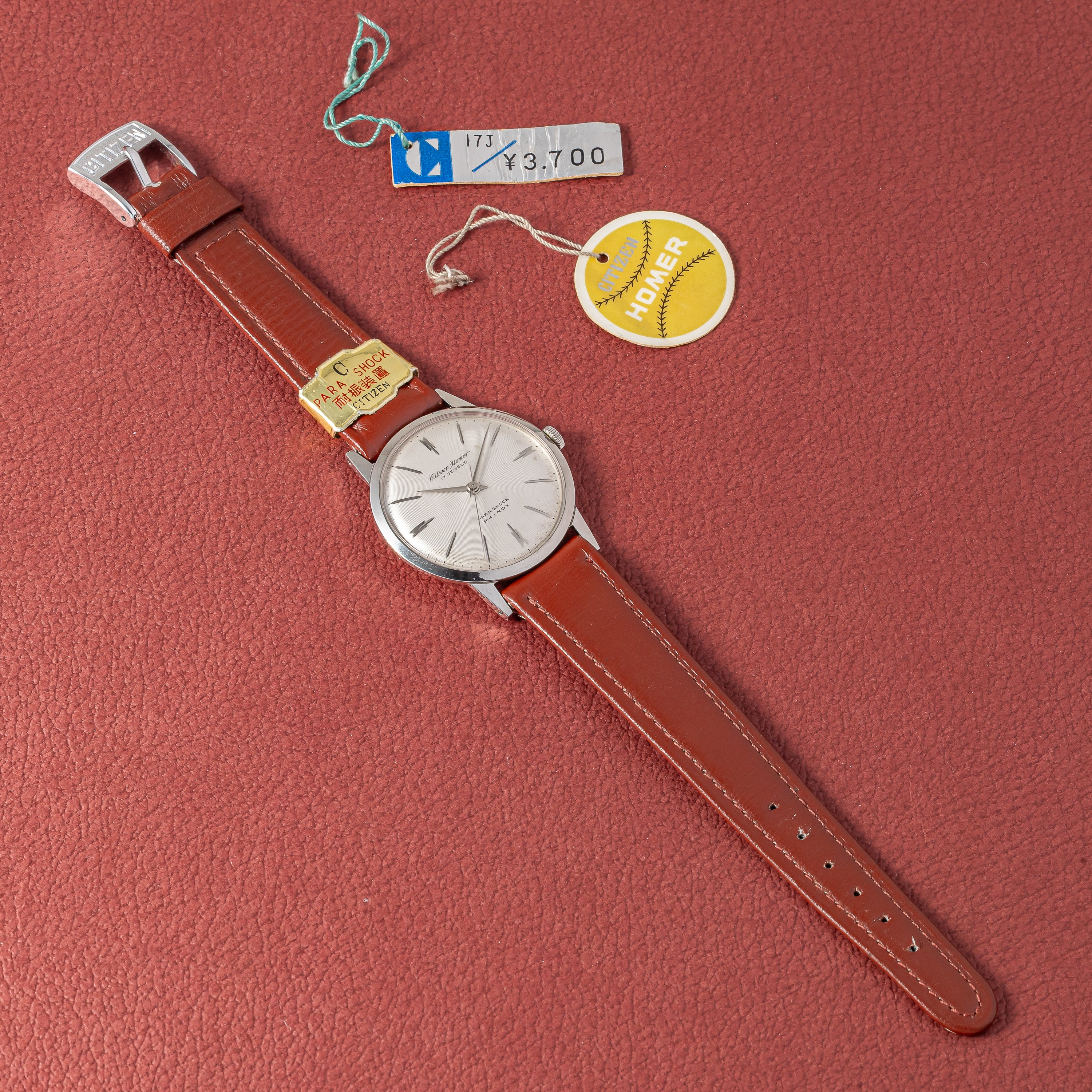 シチズン ホーマー 1961年製 手巻き オリジナルベルト、尾錠、タグ付き