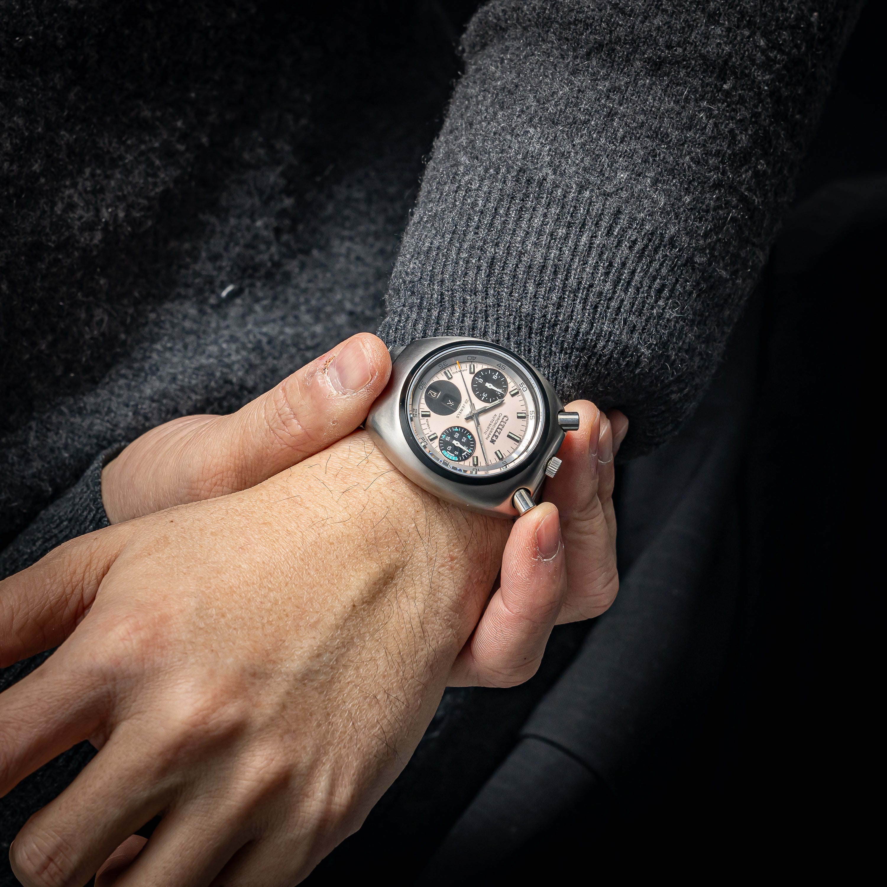 シチズン ツノクロノ チャレンジタイマー 1976年製 Ref.4-901177K 自動巻きクロノグラフ