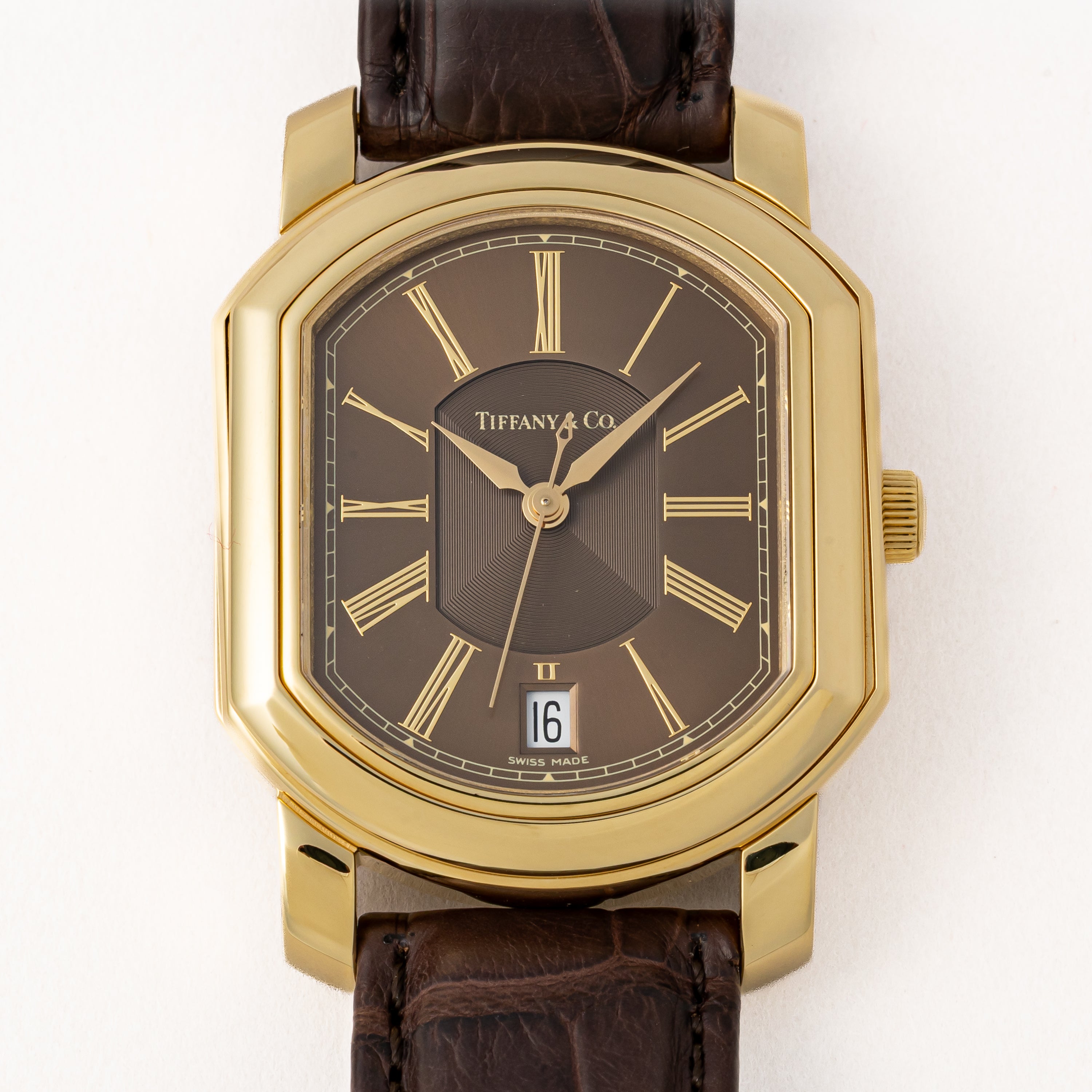 ティファニー マーククーペ 18金無垢 2003年製 クロノメーター自動巻き 純正18金無垢尾錠、箱、ギャラ付き