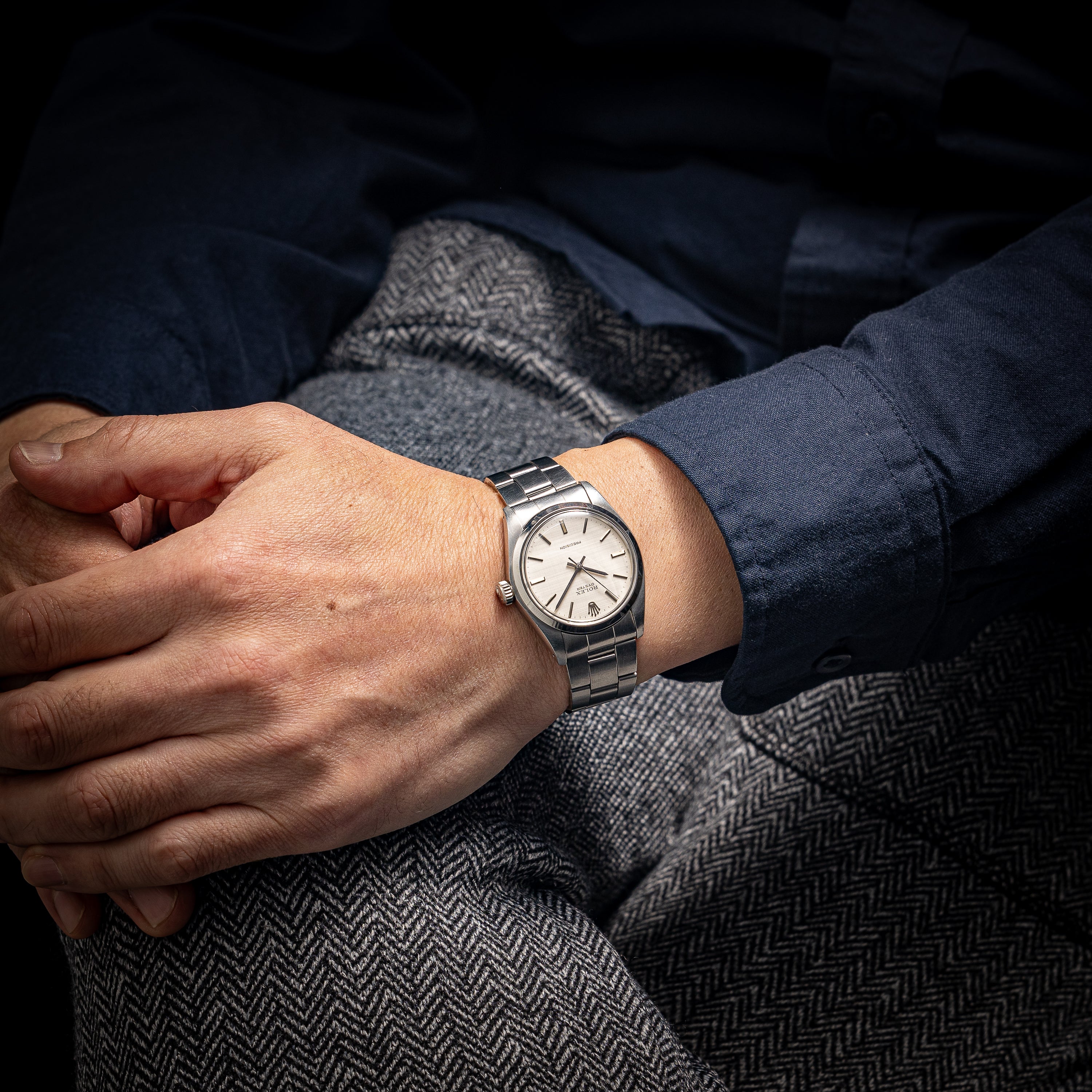 ロレックス オイスター 1973年製 Ref.6426 シルバーリネンダイヤル ギャラ、タグ、冊子付き