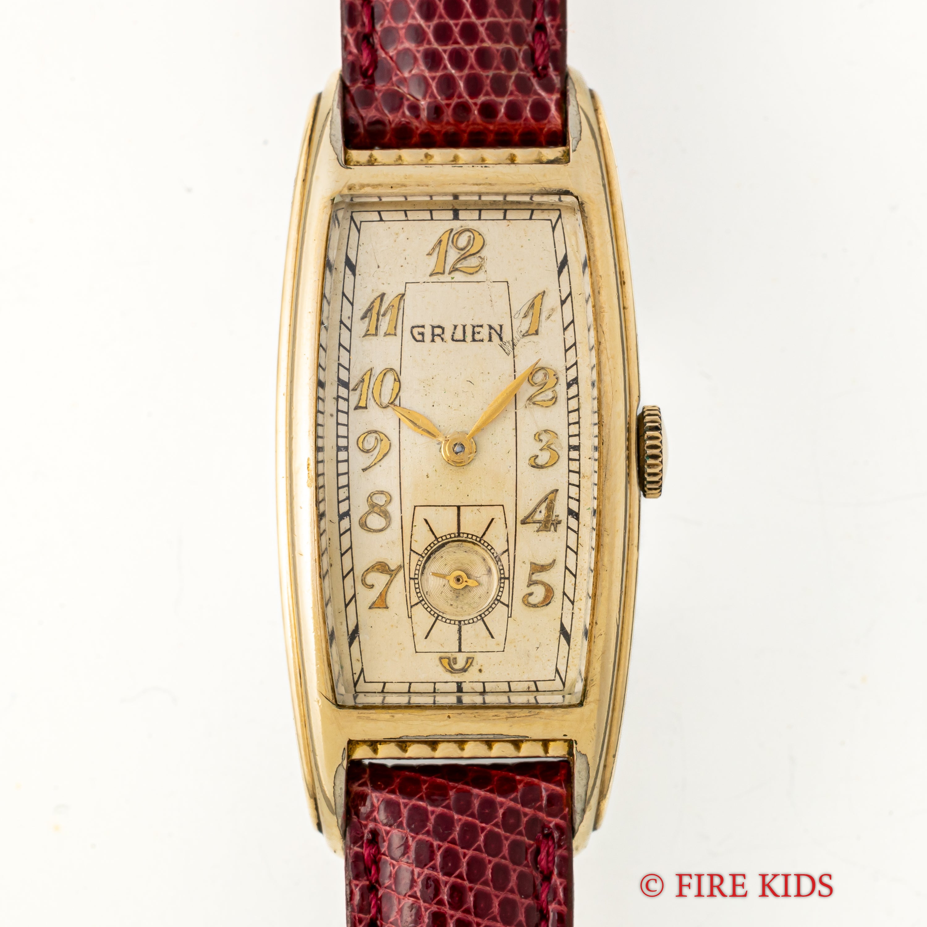 グリュエン 10KGFトノーケース 1930年代製 手巻 Cal.500 ブレゲ数字 USケース