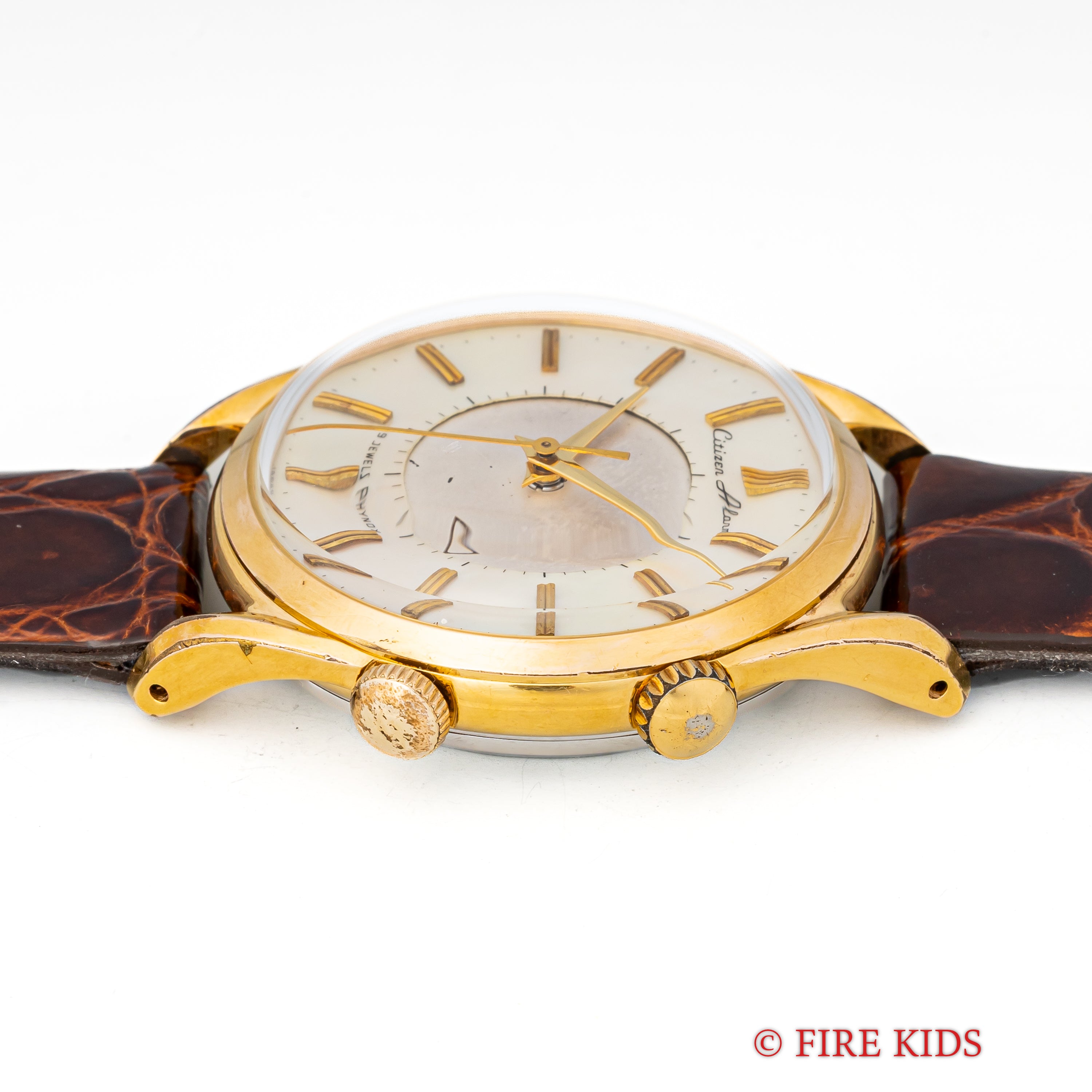 シチズン アラーム 1950年代製 金張り 手巻き シェルダイヤル ジャガールクルトフェイス