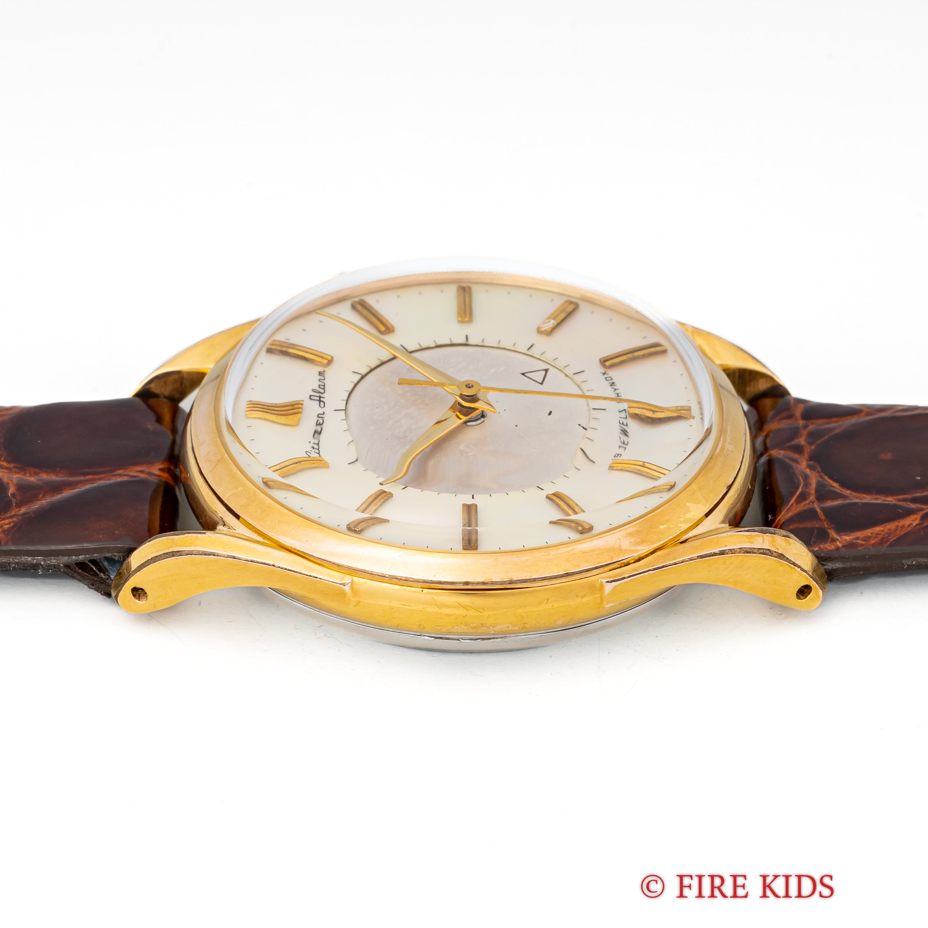 シチズン アラーム 1950年代製 金張り 手巻き シェルダイヤル ジャガールクルトフェイス