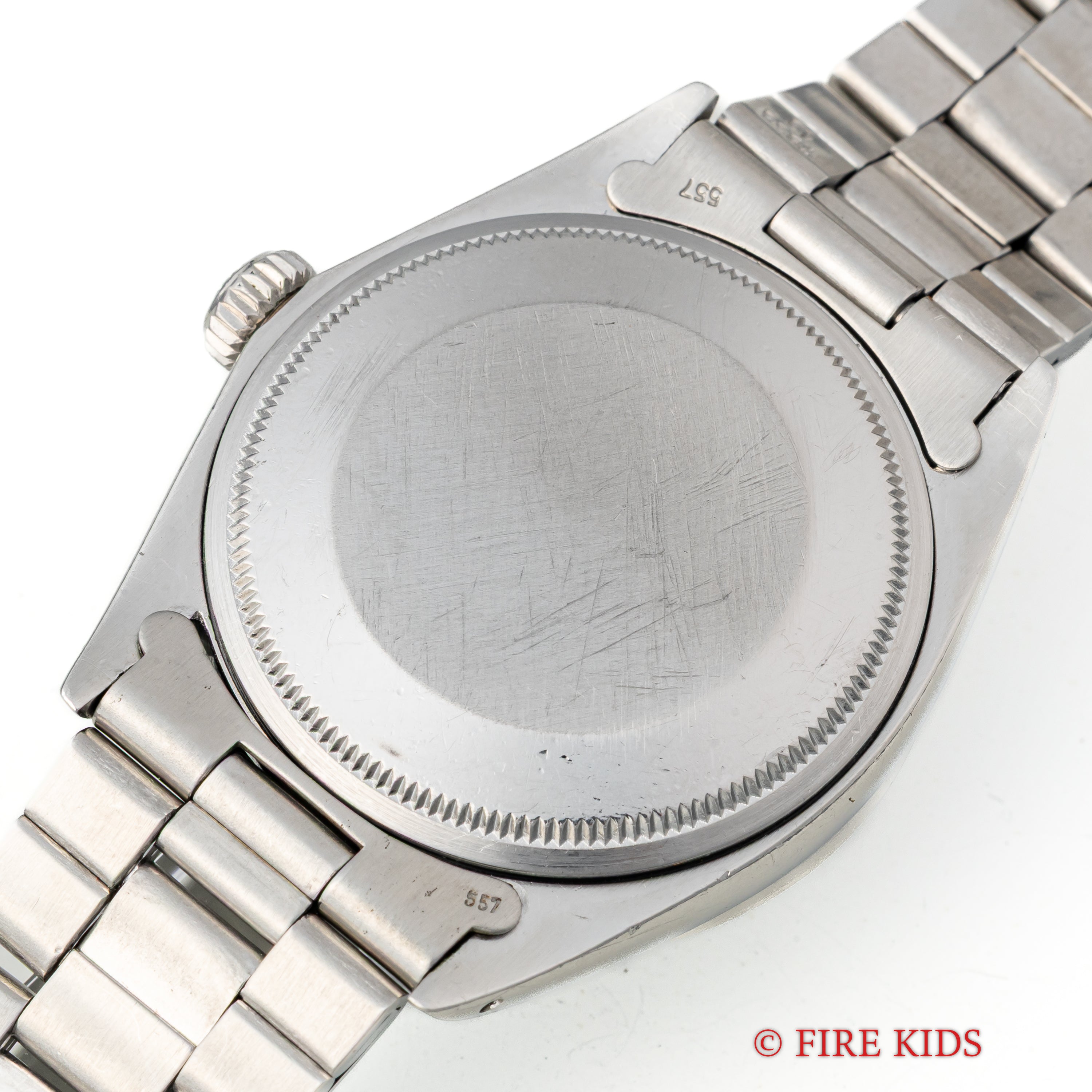 ロレックス オイスターパーペチュアルデイト 1971年製 パープルグレーダイヤル エンジンターンドベゼル Ref.1501 純正ブレス付き