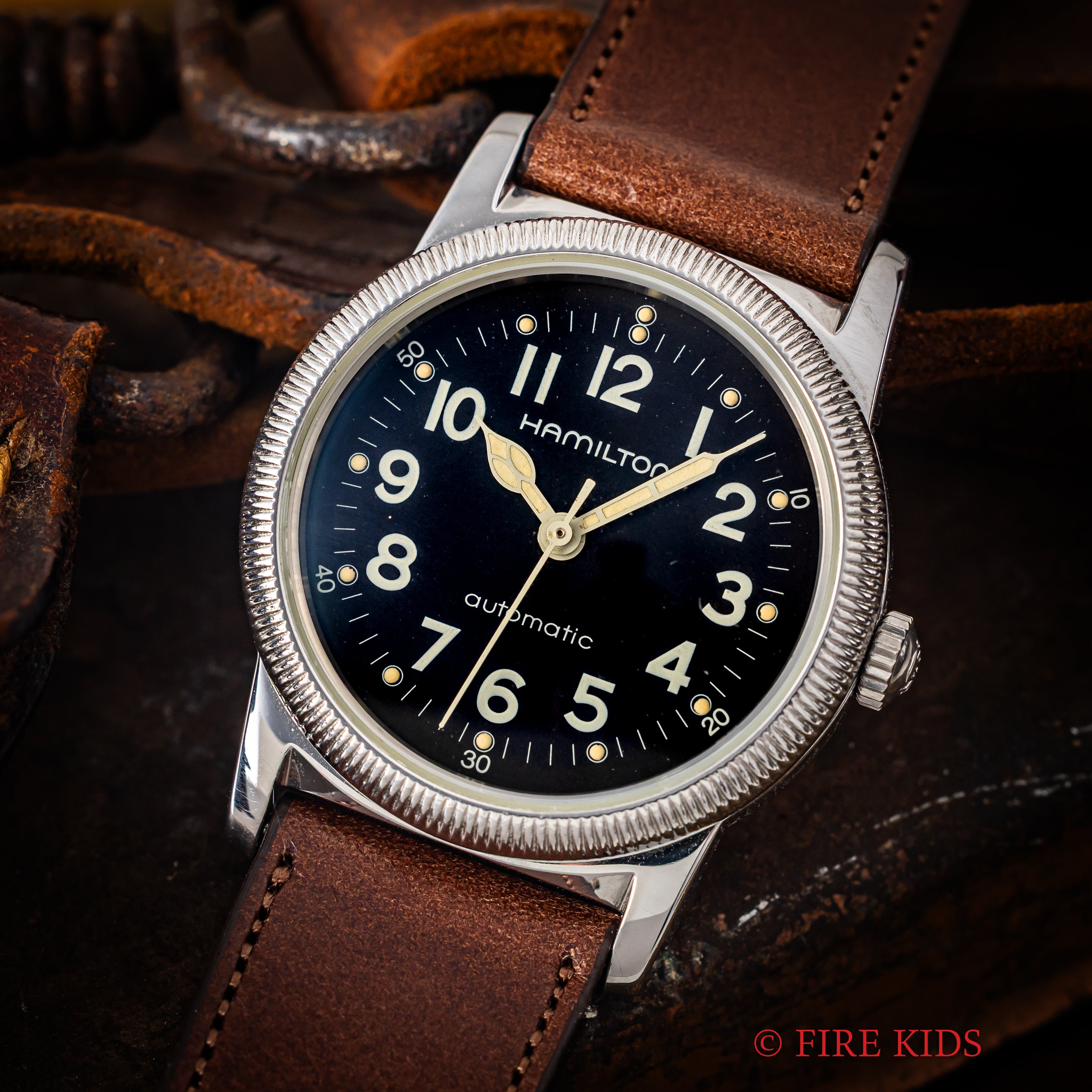 ハミルトン オートマチック 1992年製 ミリタリータイプ 自動巻き 箱、ギャランティー、タグ、ジッポー付き