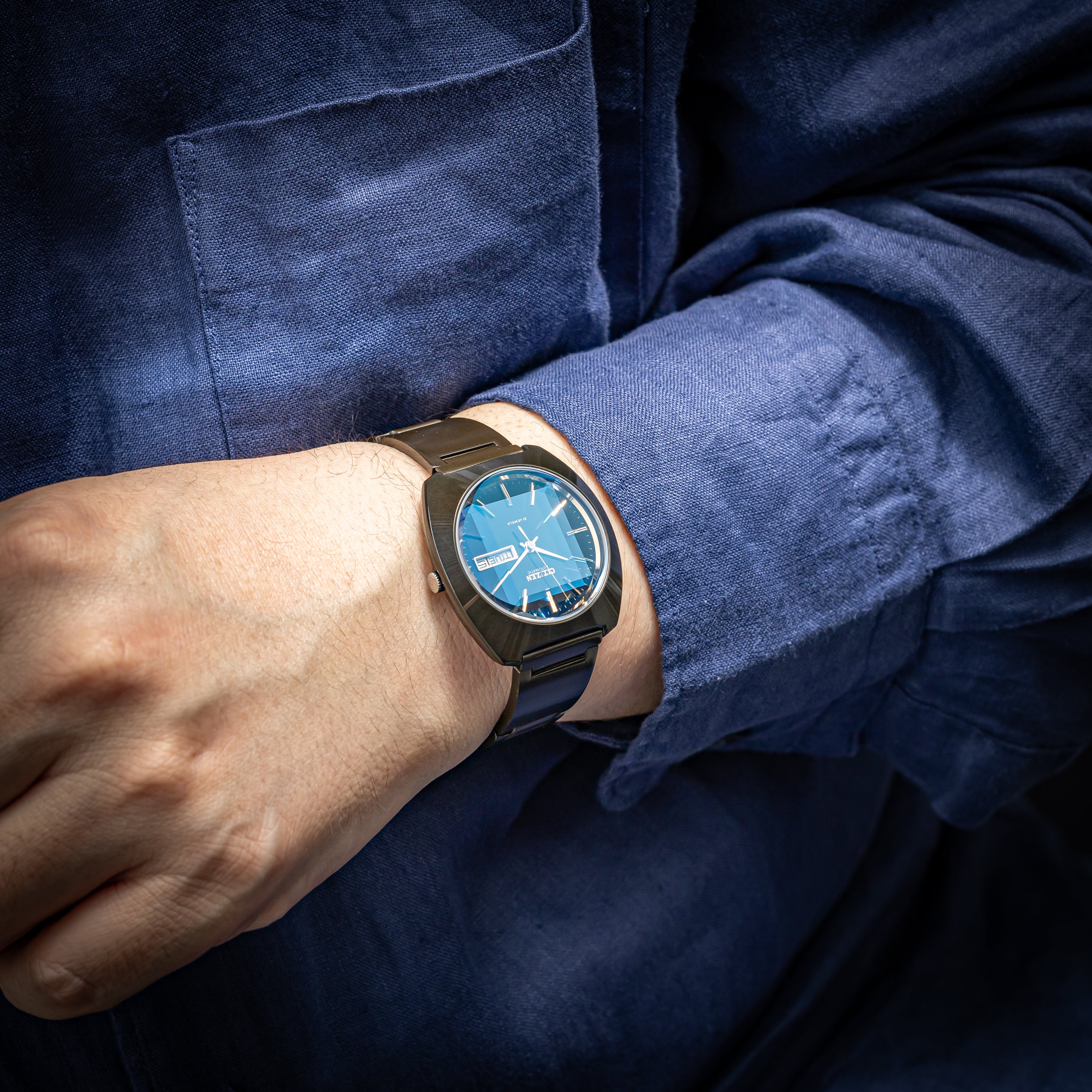 シチズン カスタムV2 自動巻き カットガラス 1975年製 Ref.4-653327TA 純正ブレス