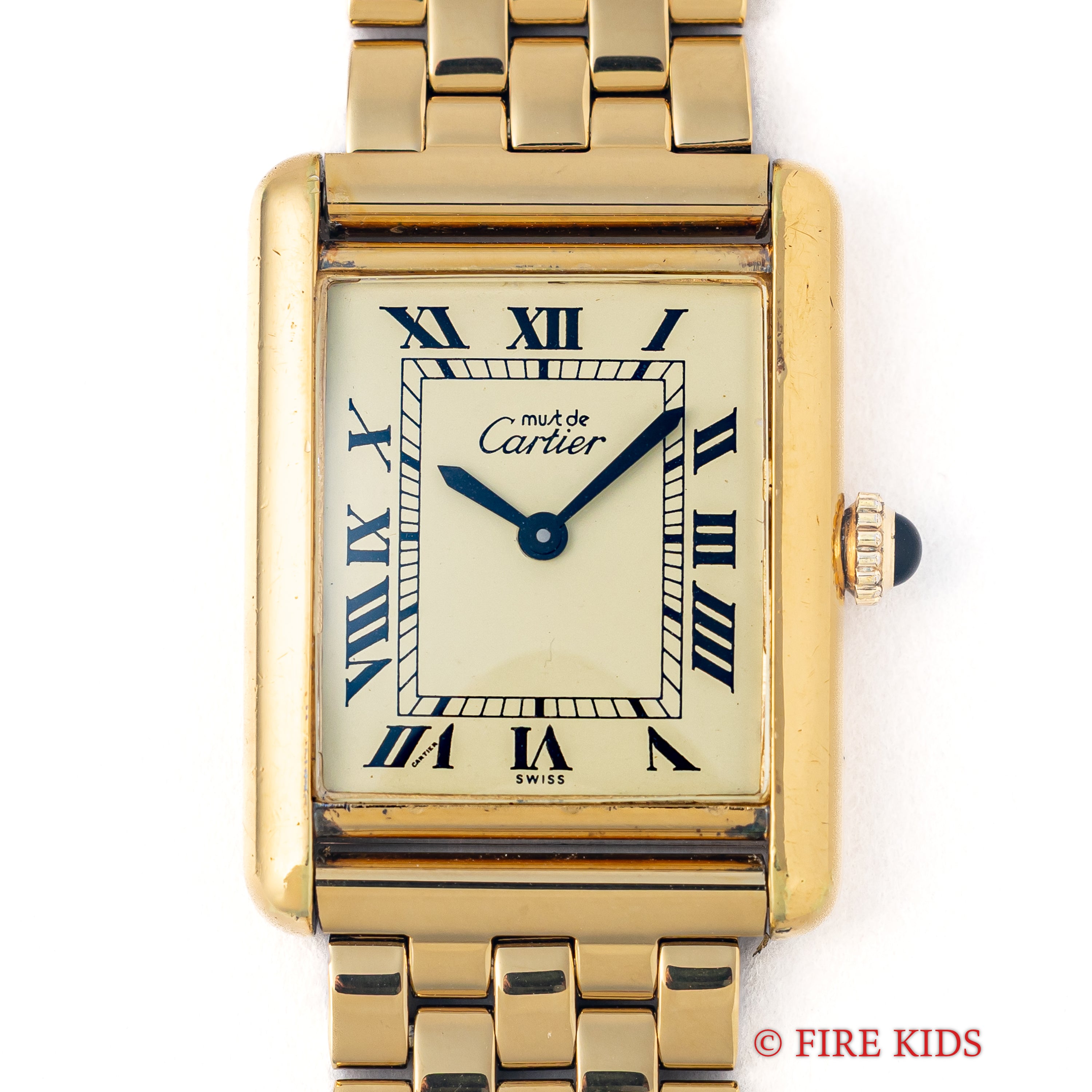 カルティエ マストタンク LMサイズ アイボリーローマン 手巻き 1980年代製 ギャランティー、冊子、ポーチ付き