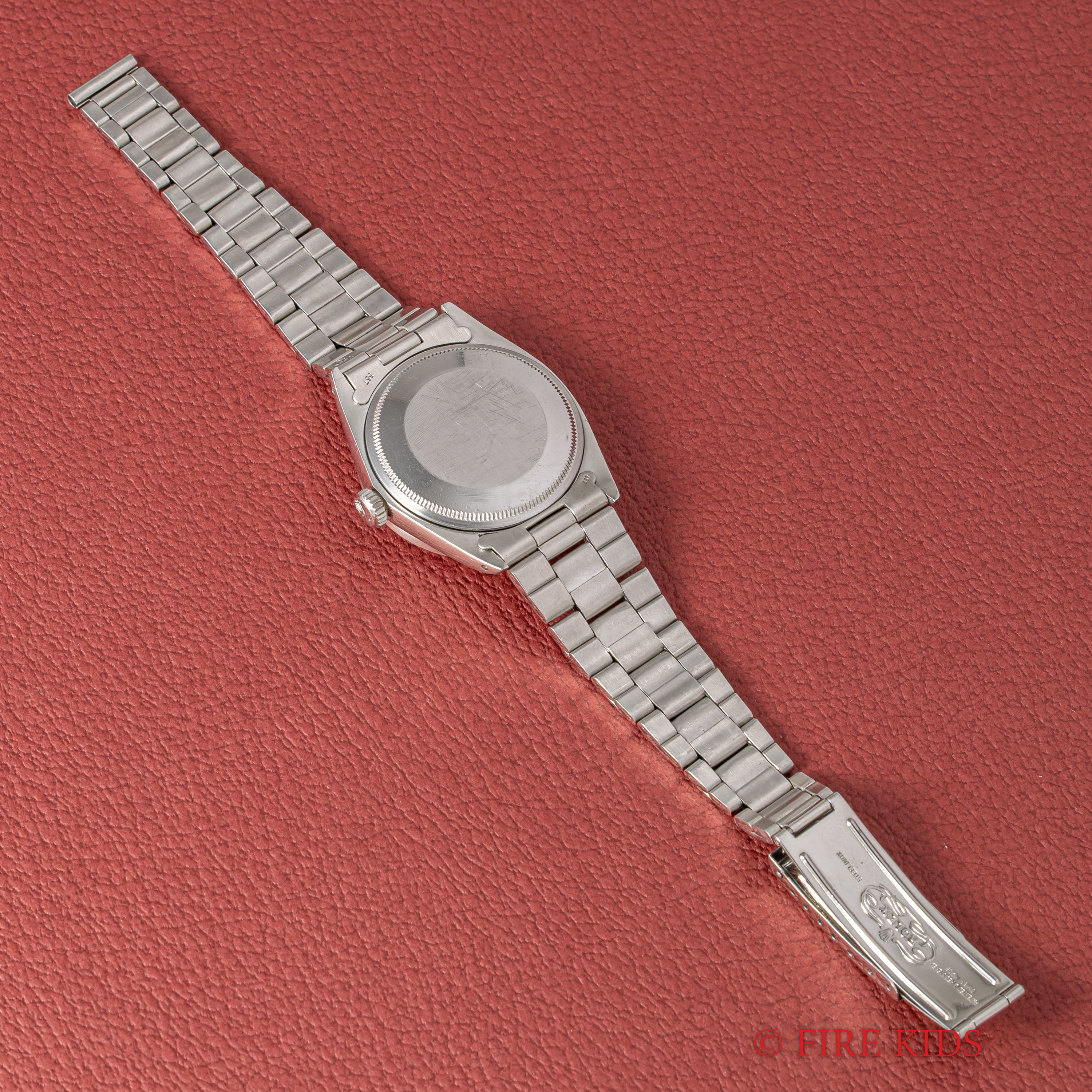 ロレックス オイスターパーペチュアルデイト 1971年製 パープルグレーダイヤル エンジンターンドベゼル Ref.1501 純正ブレス付き