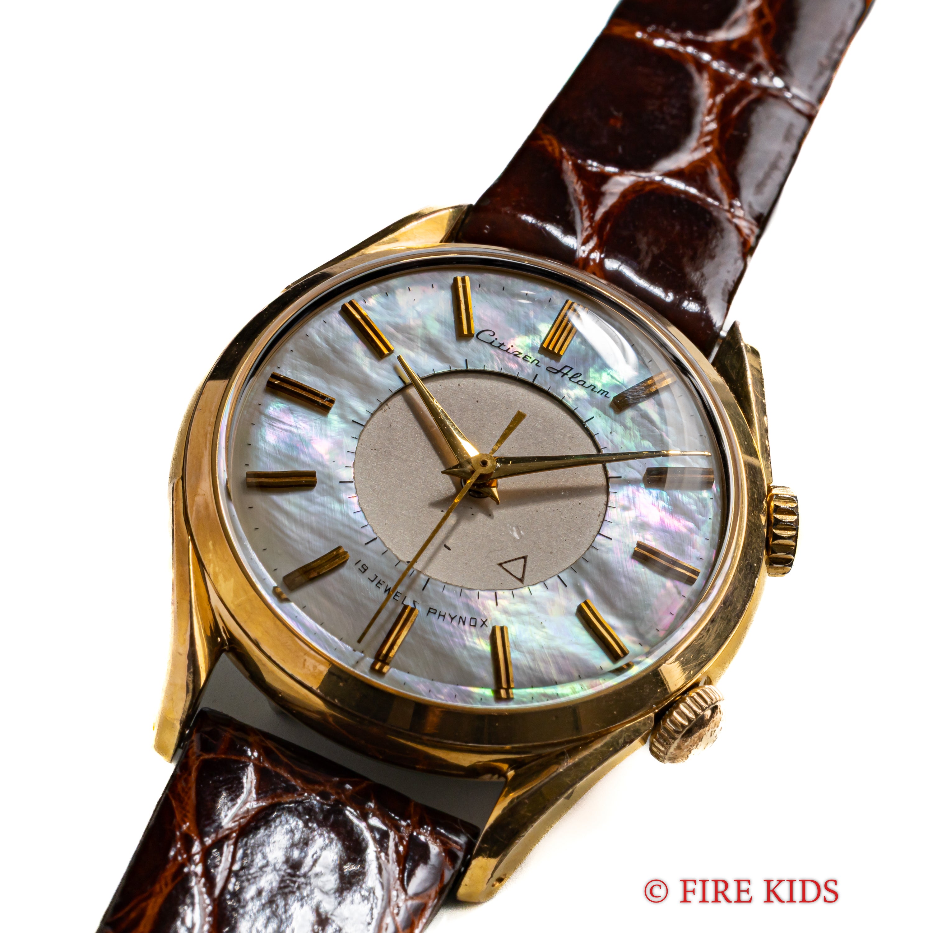 シチズン アラーム 1950年代製 金張り 手巻き シェルダイヤル ジャガールクルトフェイス