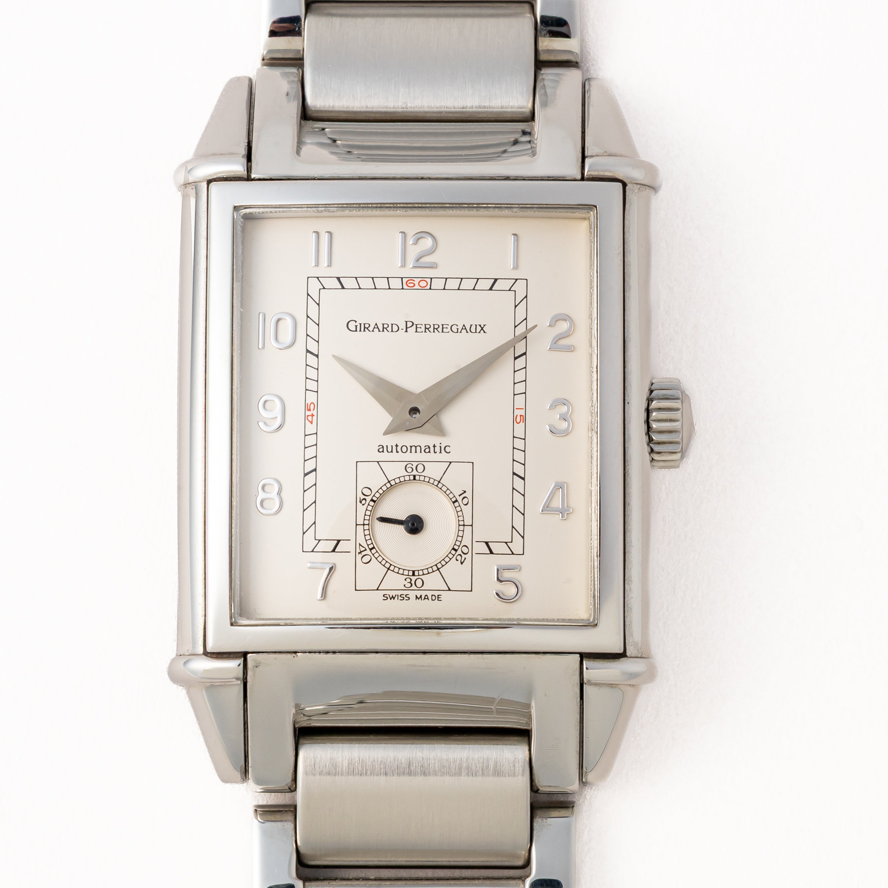 ジラール・ペルゴ ヴィンテージ1945 角型自動巻き 1990年代製 純正ステンレスブレス 箱付き