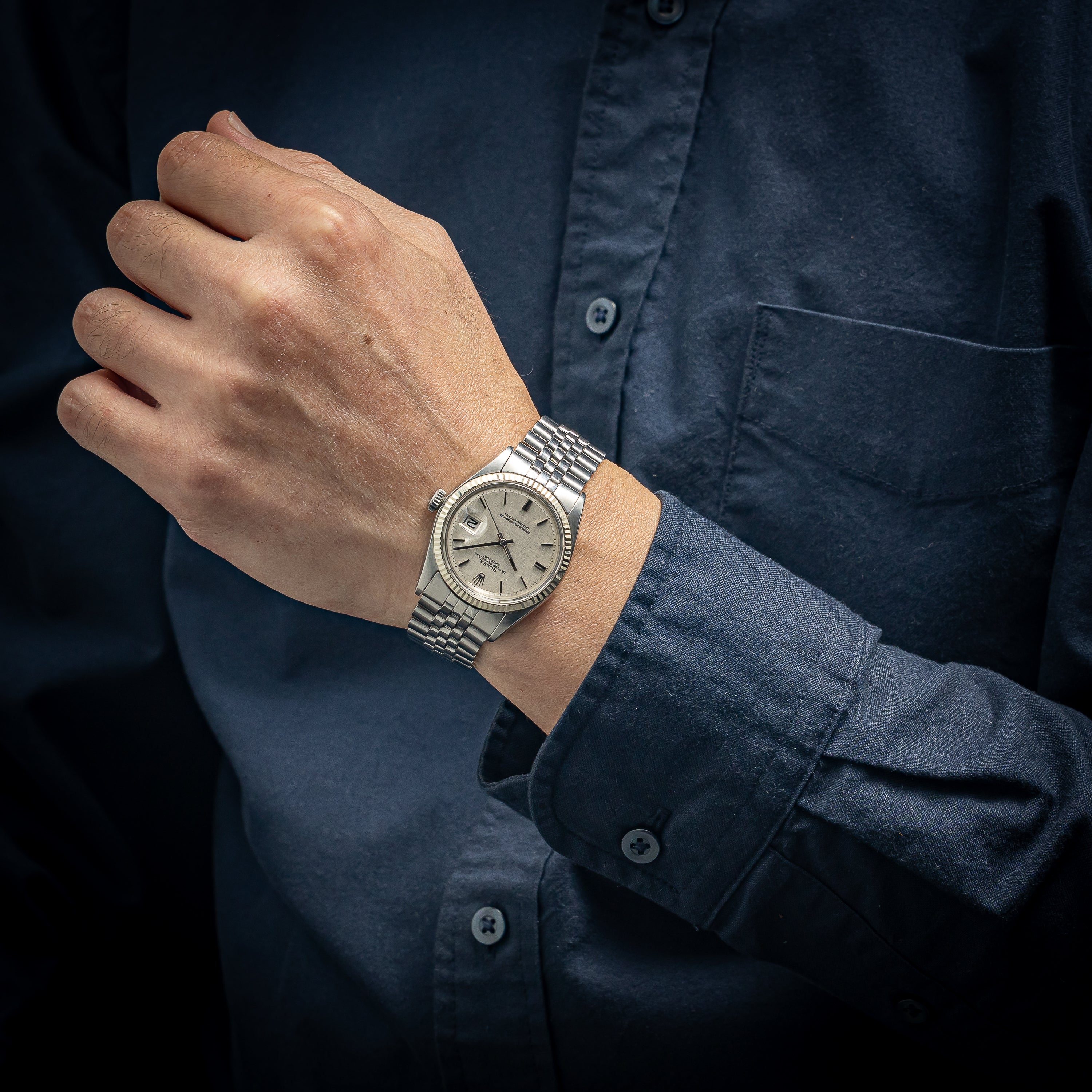 ロレックス デイトジャスト 1973年製 Ref.1601 リネンシルバーダイヤル