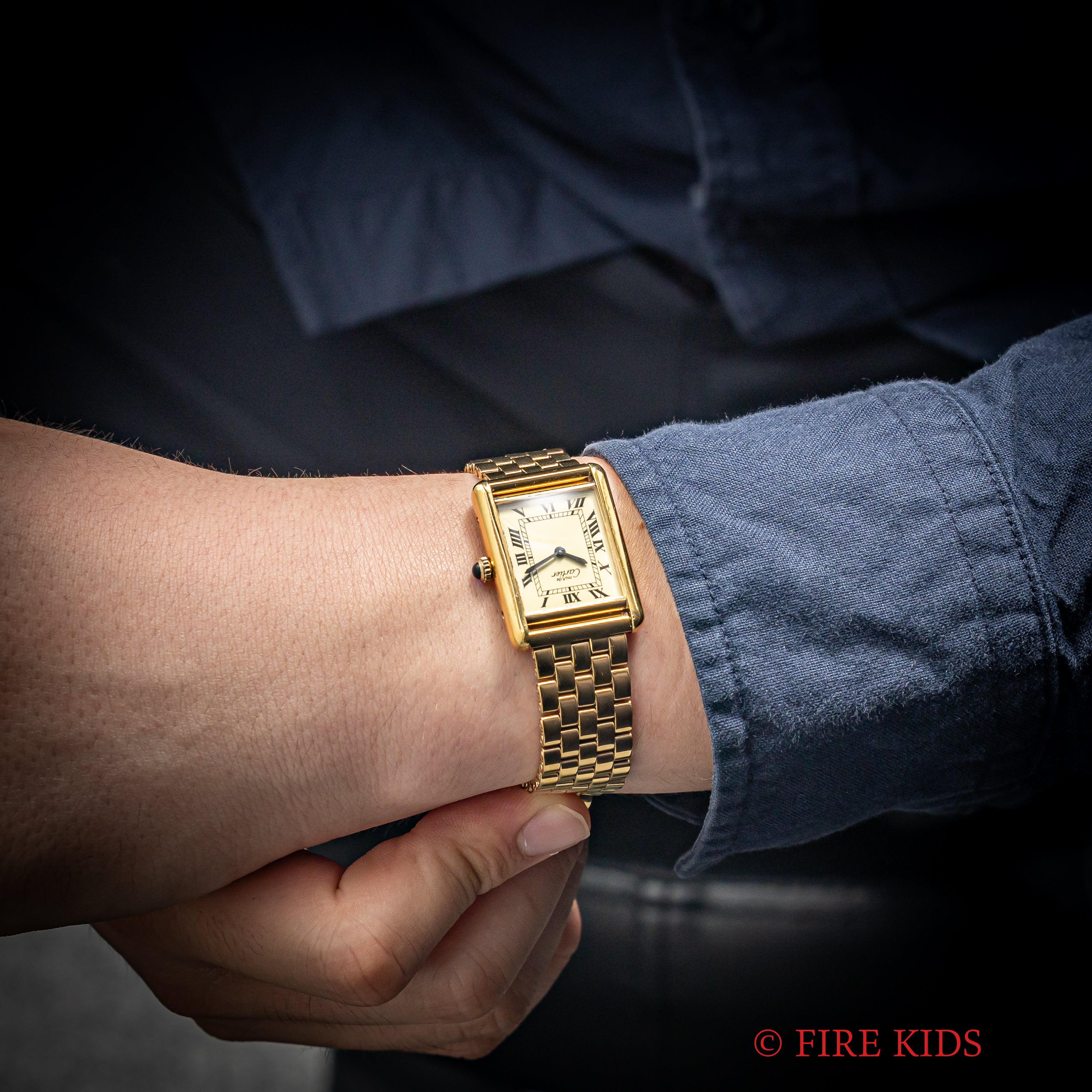 カルティエ マストタンク LMサイズ アイボリーローマン 手巻き 1980年代製 ギャランティー、冊子、ポーチ付き