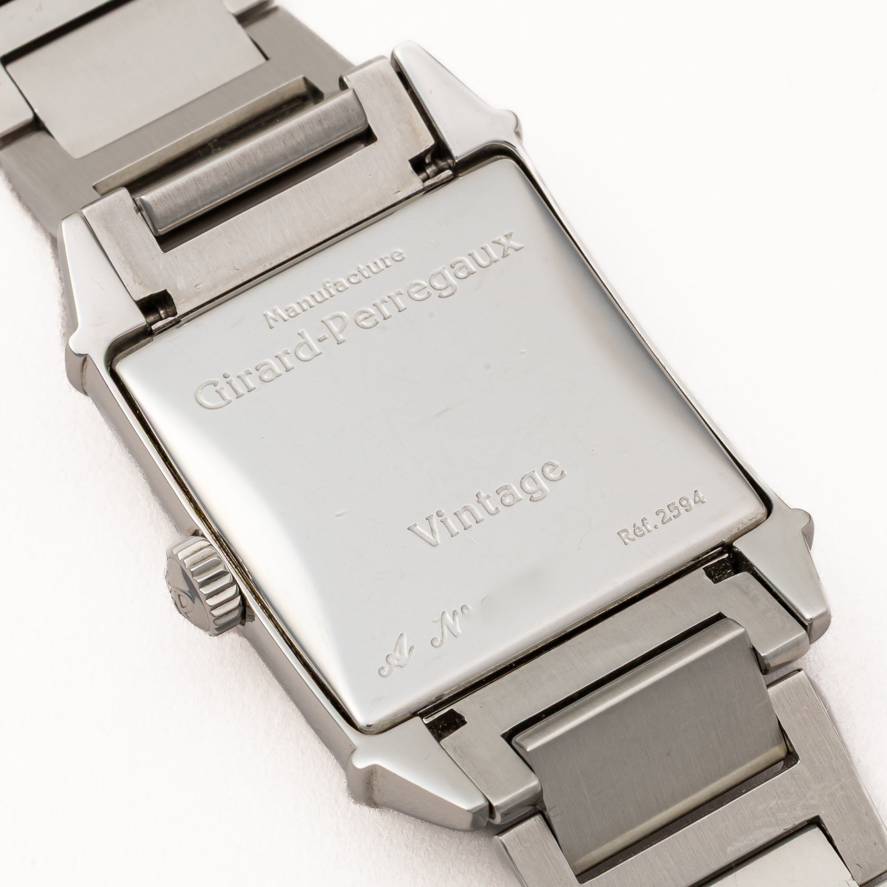 ジラール・ペルゴ ヴィンテージ1945 角型自動巻き 1990年代製 純正ステンレスブレス 箱付き