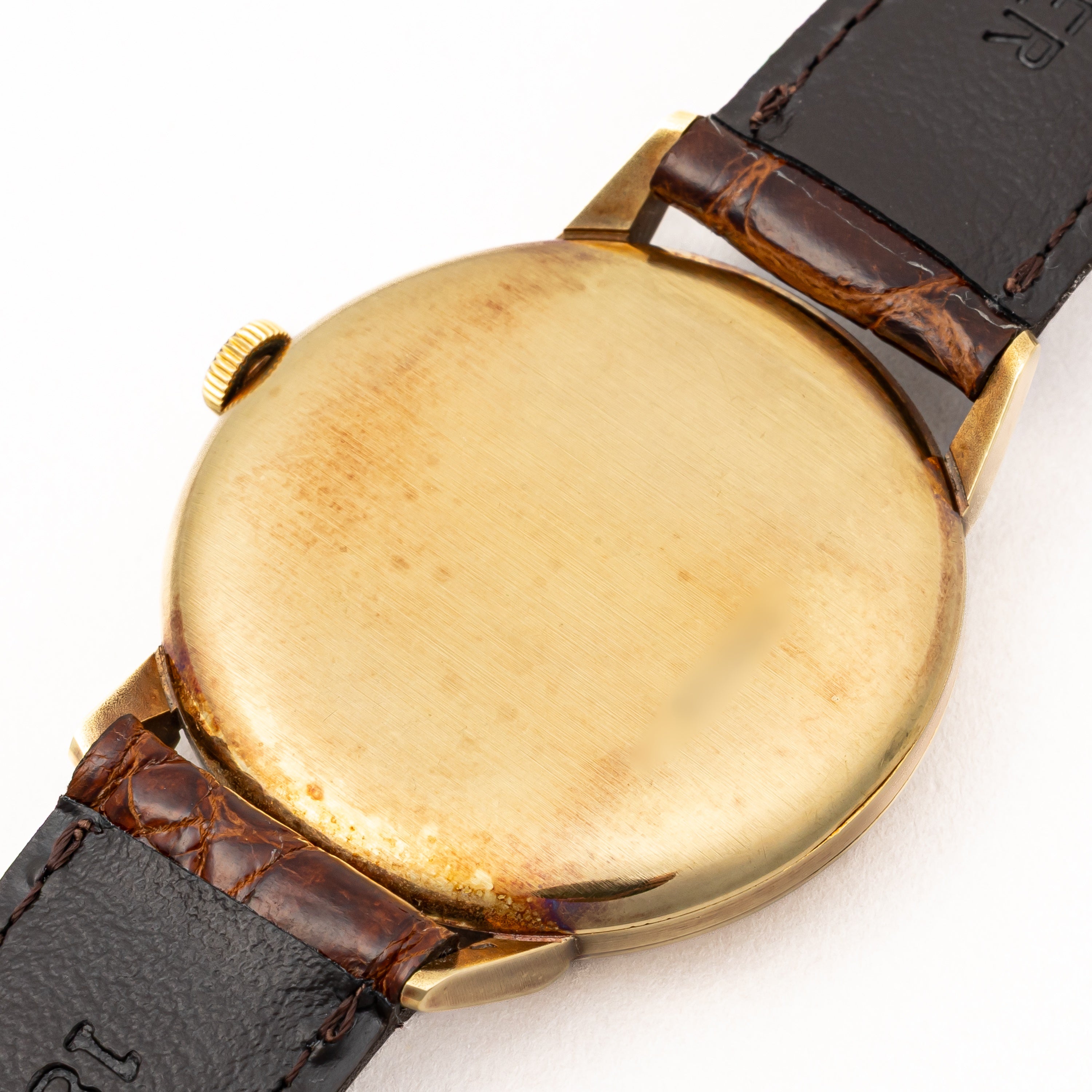 ユリスナルダン 14金無垢イエローゴールドラウンドケース 1950年代製 手巻 出車式センターセコンド