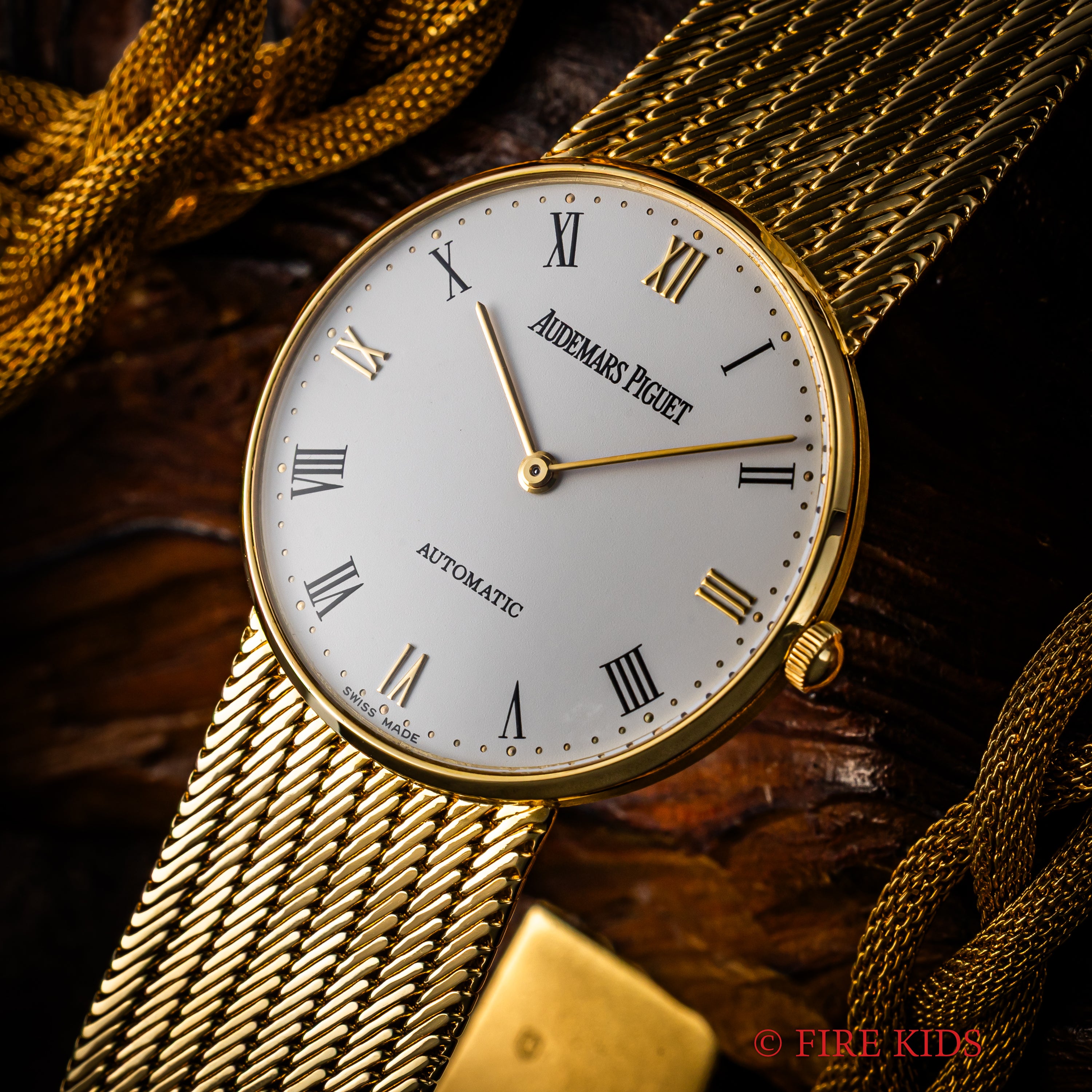 オーデマピゲ ラウンド 18金無垢ケース、18金無垢ブレスレット Ref.14537BA.0.0988BA ギャランティー付