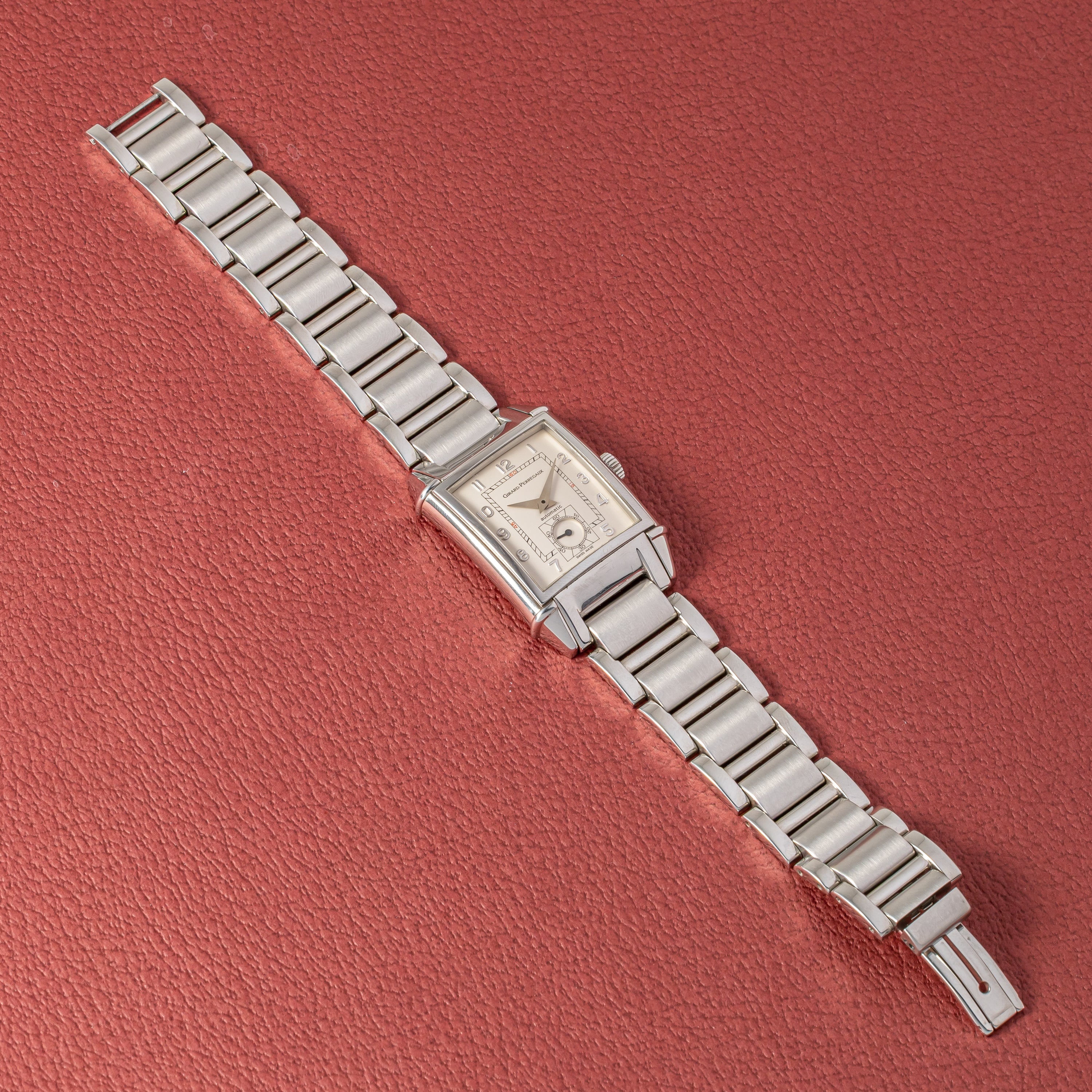 ジラール・ペルゴ ヴィンテージ1945 角型自動巻き 1990年代製 純正ステンレスブレス 箱付き