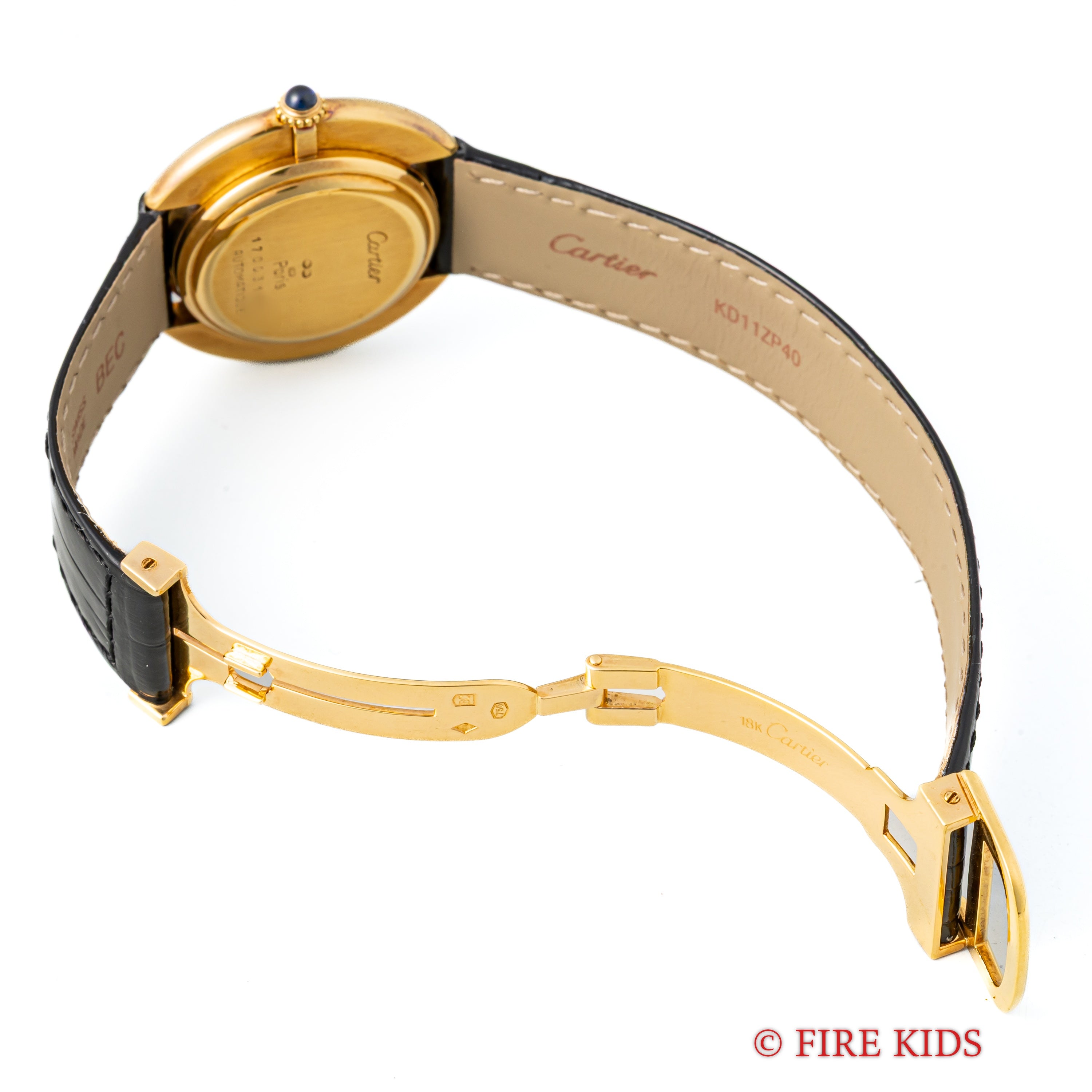 カルティエ 18金無垢 ヴァンドーム エリプス LMサイズ 手巻き PARISダイヤル 1980年代製 純正金無垢Dバックル付き