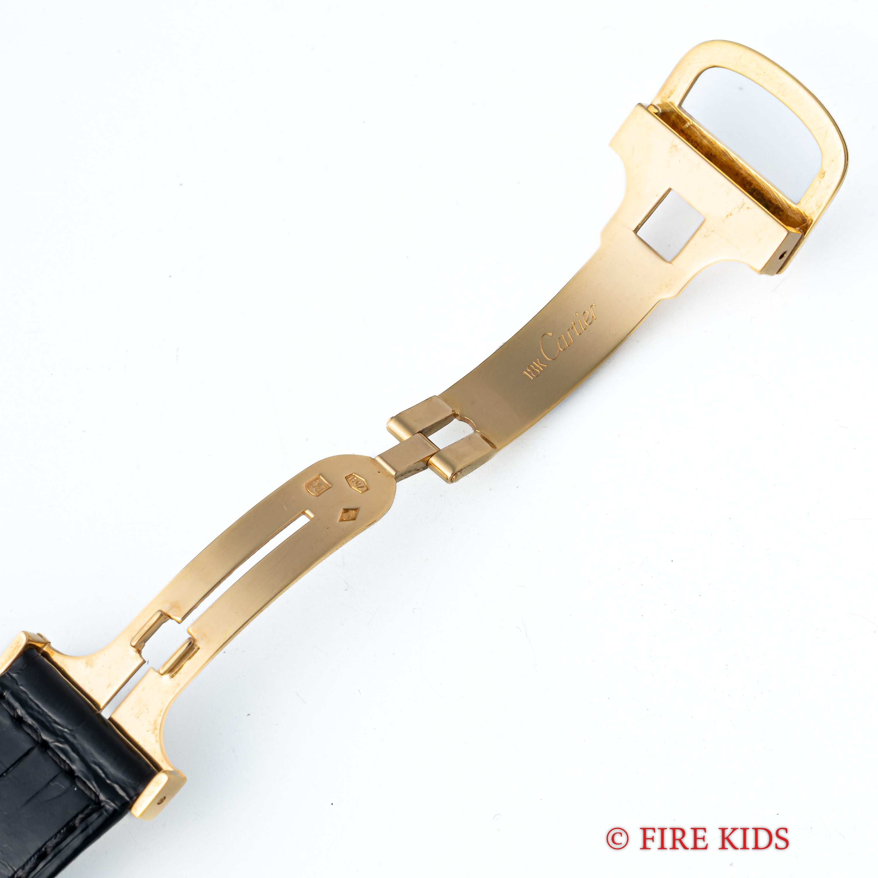 カルティエ 18金無垢 ヴァンドーム エリプス LMサイズ 手巻き PARISダイヤル 1980年代製 純正金無垢Dバックル付き