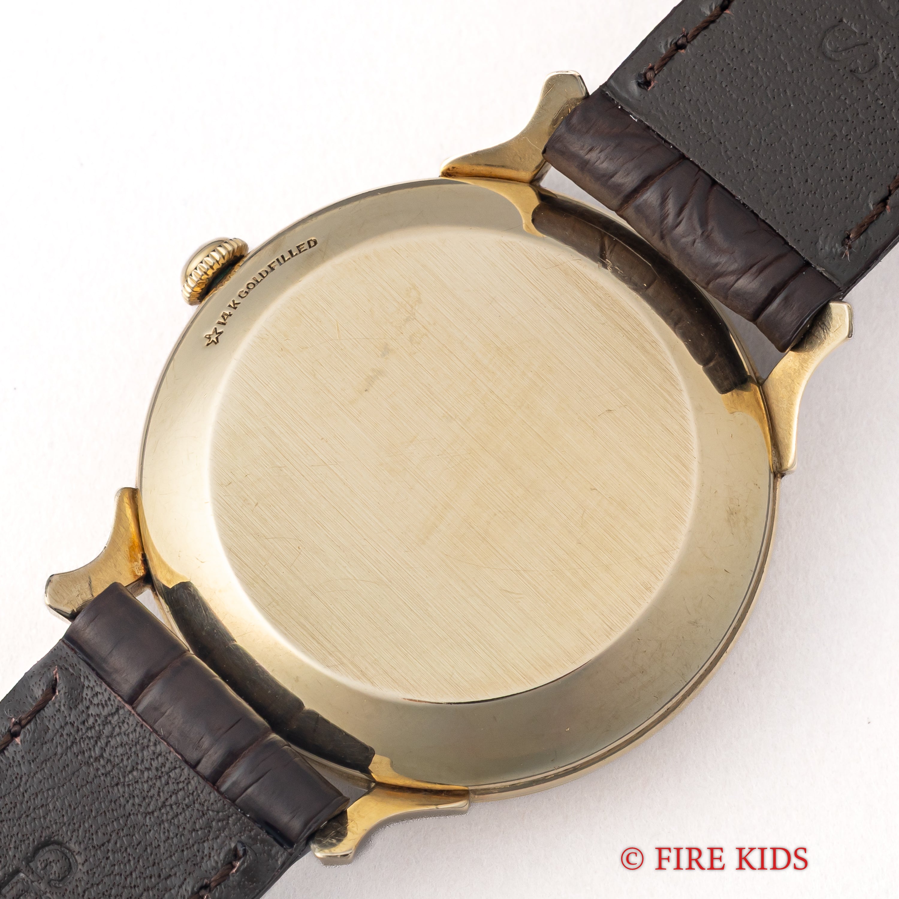 オメガ バンパー式スモールセコンド自動巻 1952年製 14金張り Cal.344 USケース