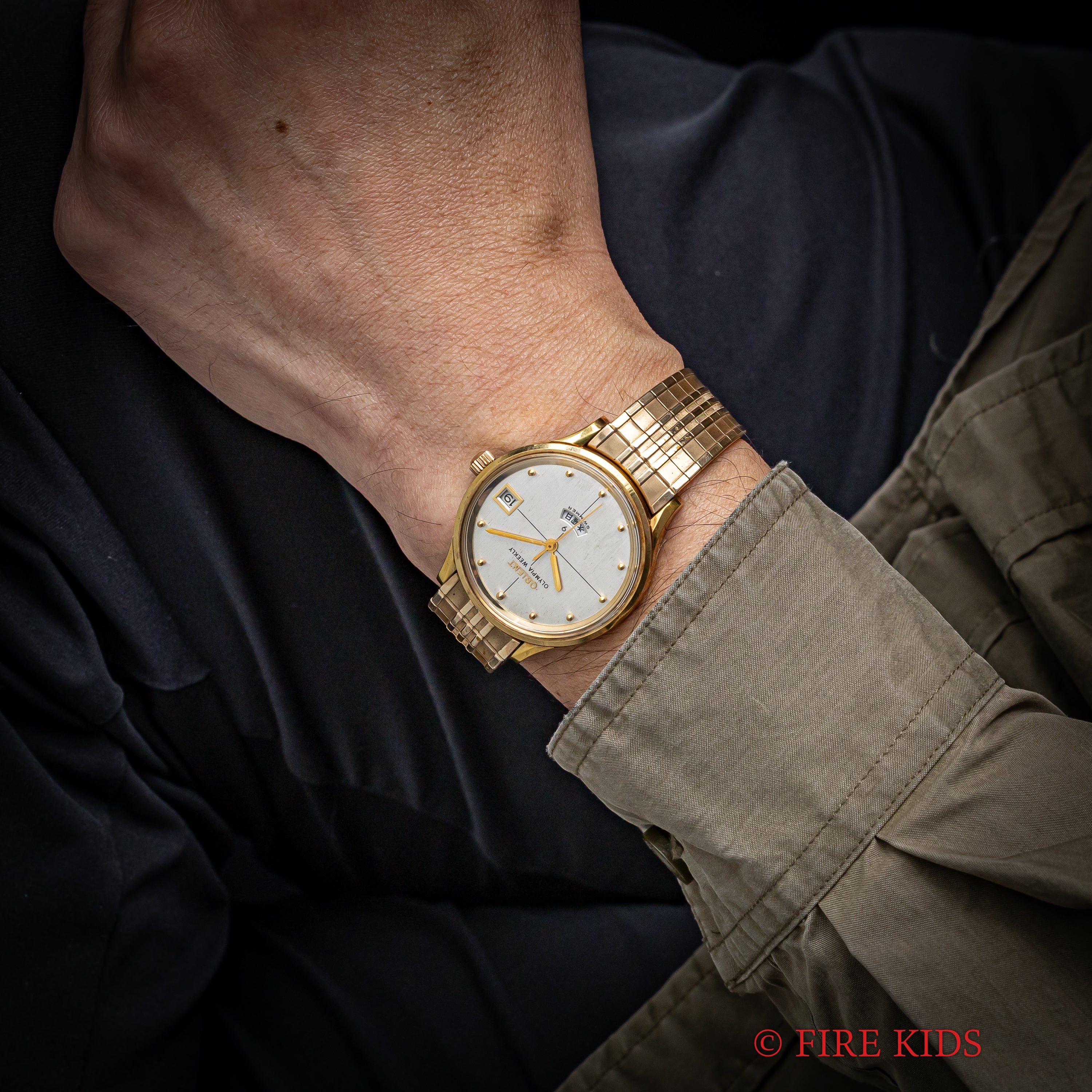 オリエント オリンピア ウィークリー クロスラインダイアル 1960年代 金張り デイデイト スイマー 19石 手巻