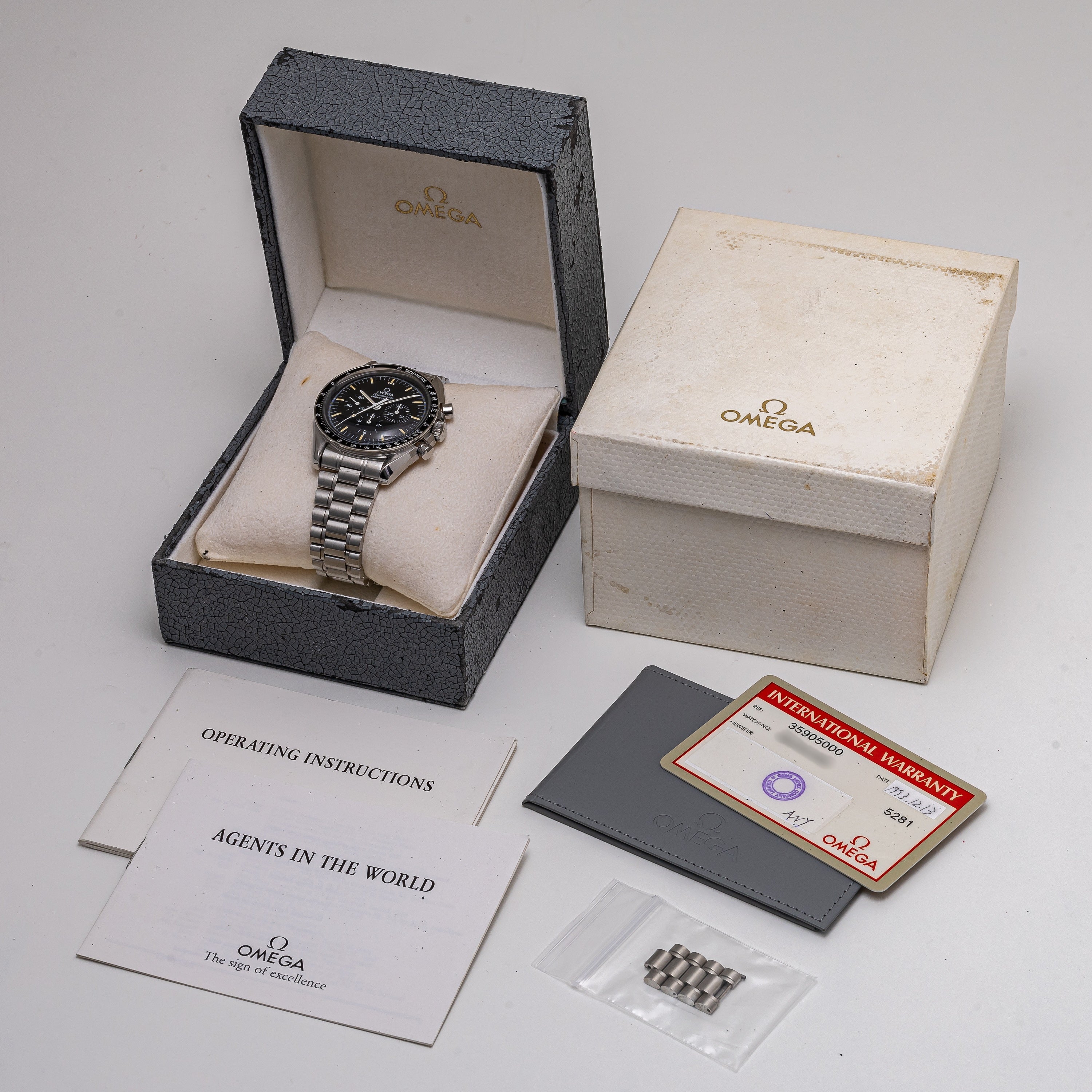 オメガ スピードマスタープロフェッショナル 1993年製 Ref.3590.50 箱、ギャラ、コマ付き