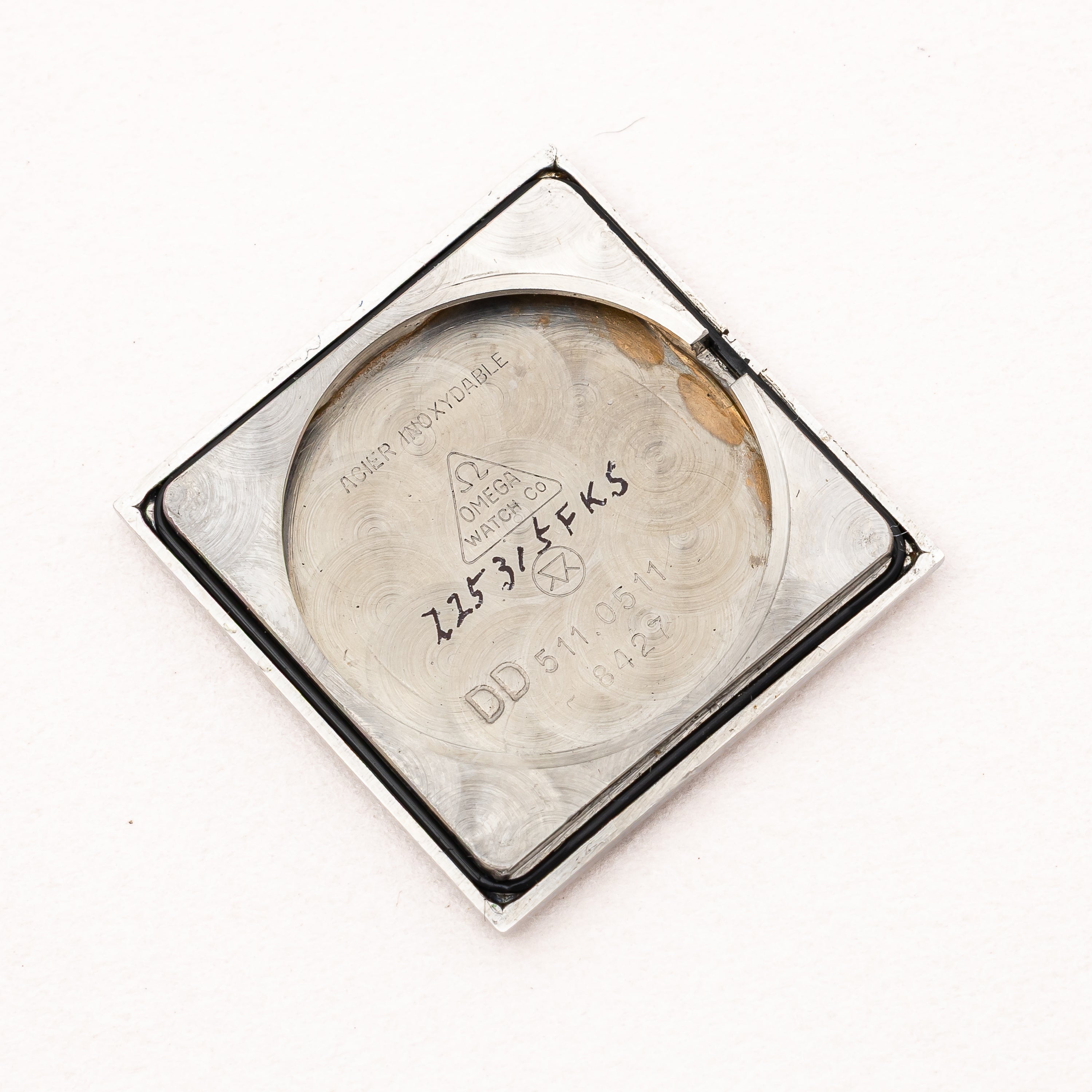 オメガ デ・ヴィル レディース レクタンギュラー コンビ 1978年製 ボルドーダイヤル