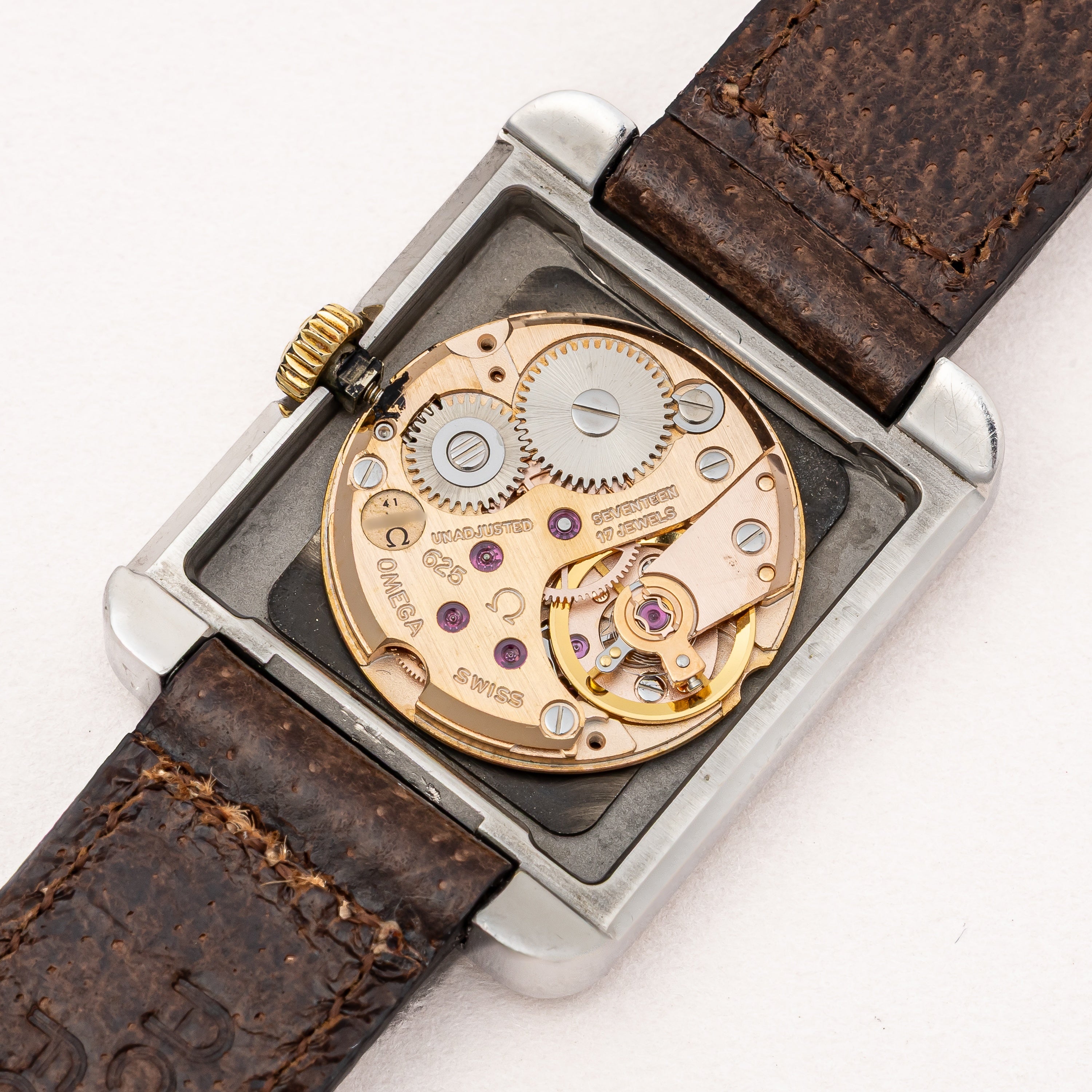 オメガ デ・ヴィル レディース レクタンギュラー コンビ 1978年製 ボルドーダイヤル