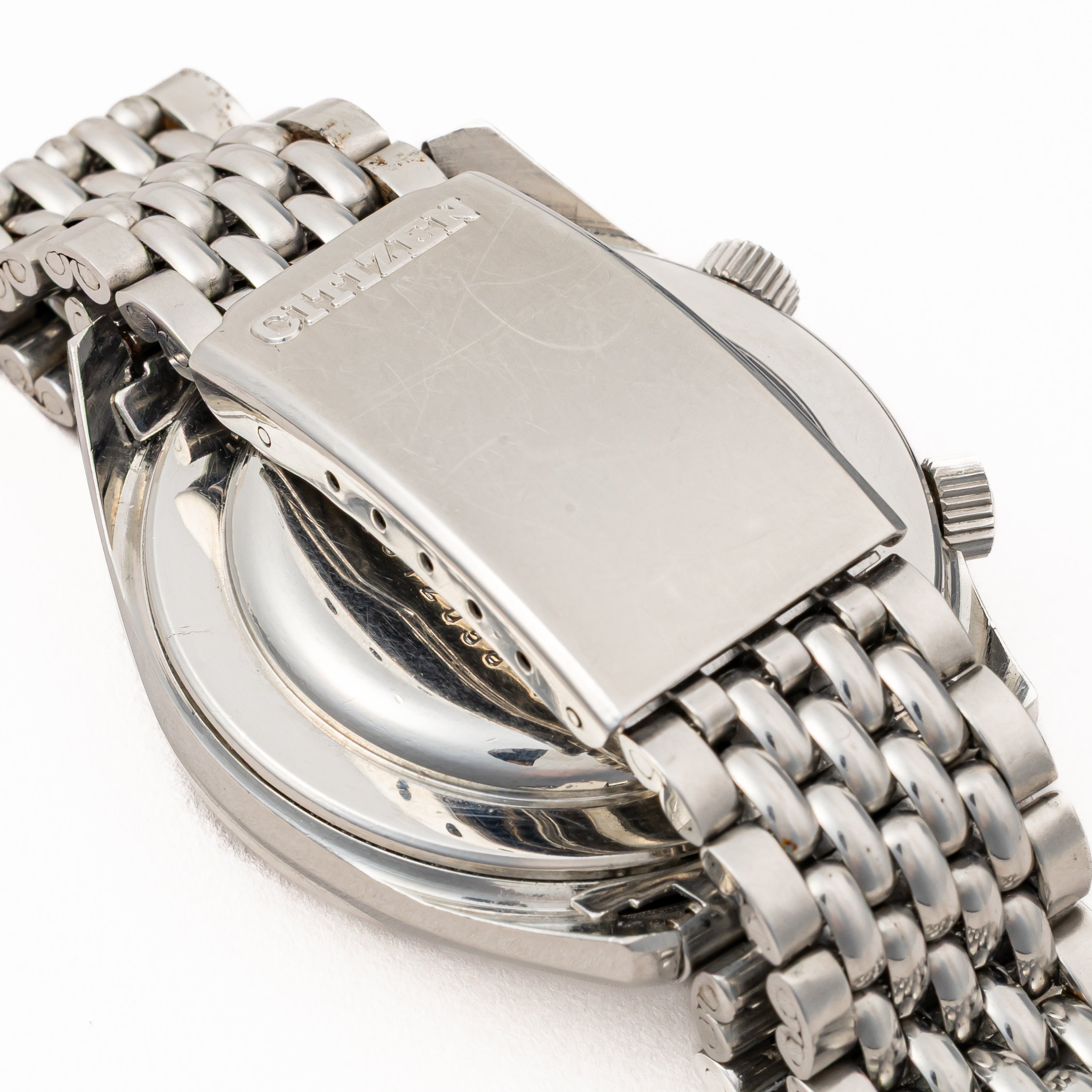 シチズン アラームデイト シルバーダイヤル 1969年製 純正ブレス付き