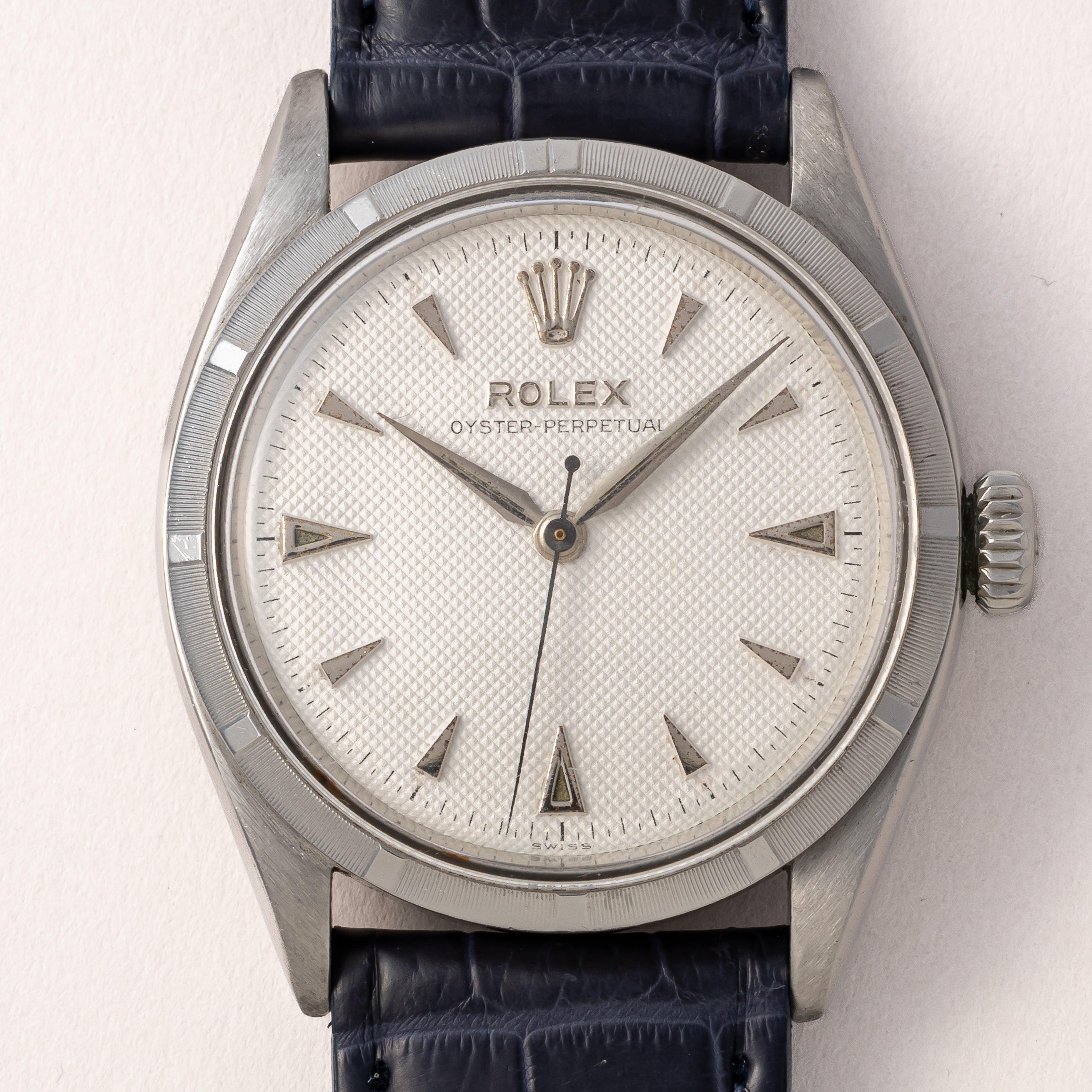 ロレックス 1954年製 オイスターパーペチュアル セミバブルバック Ref.6285 ホワイトギョーシェダイヤル