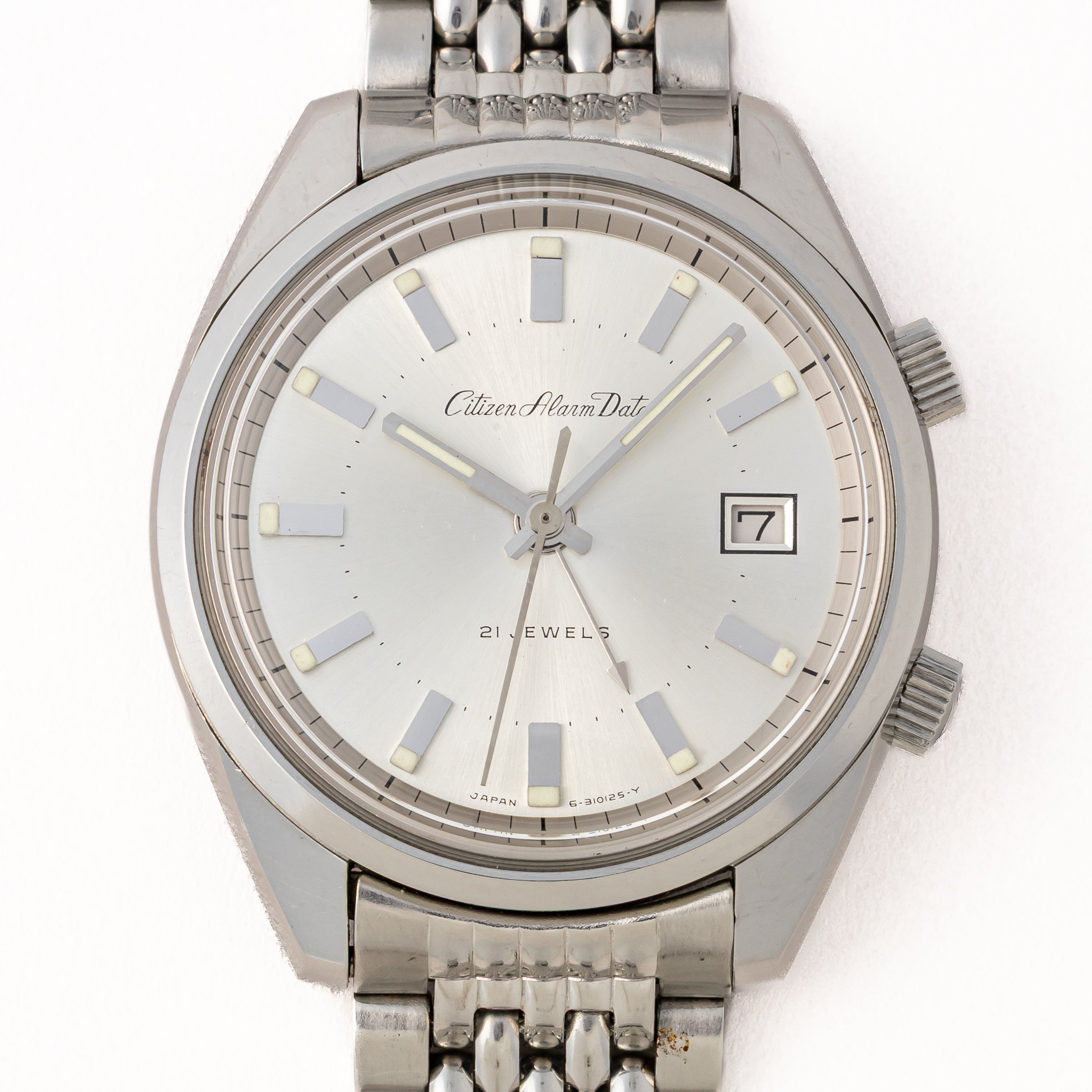 シチズン アラームデイト シルバーダイヤル 1969年製 純正ブレス付き
