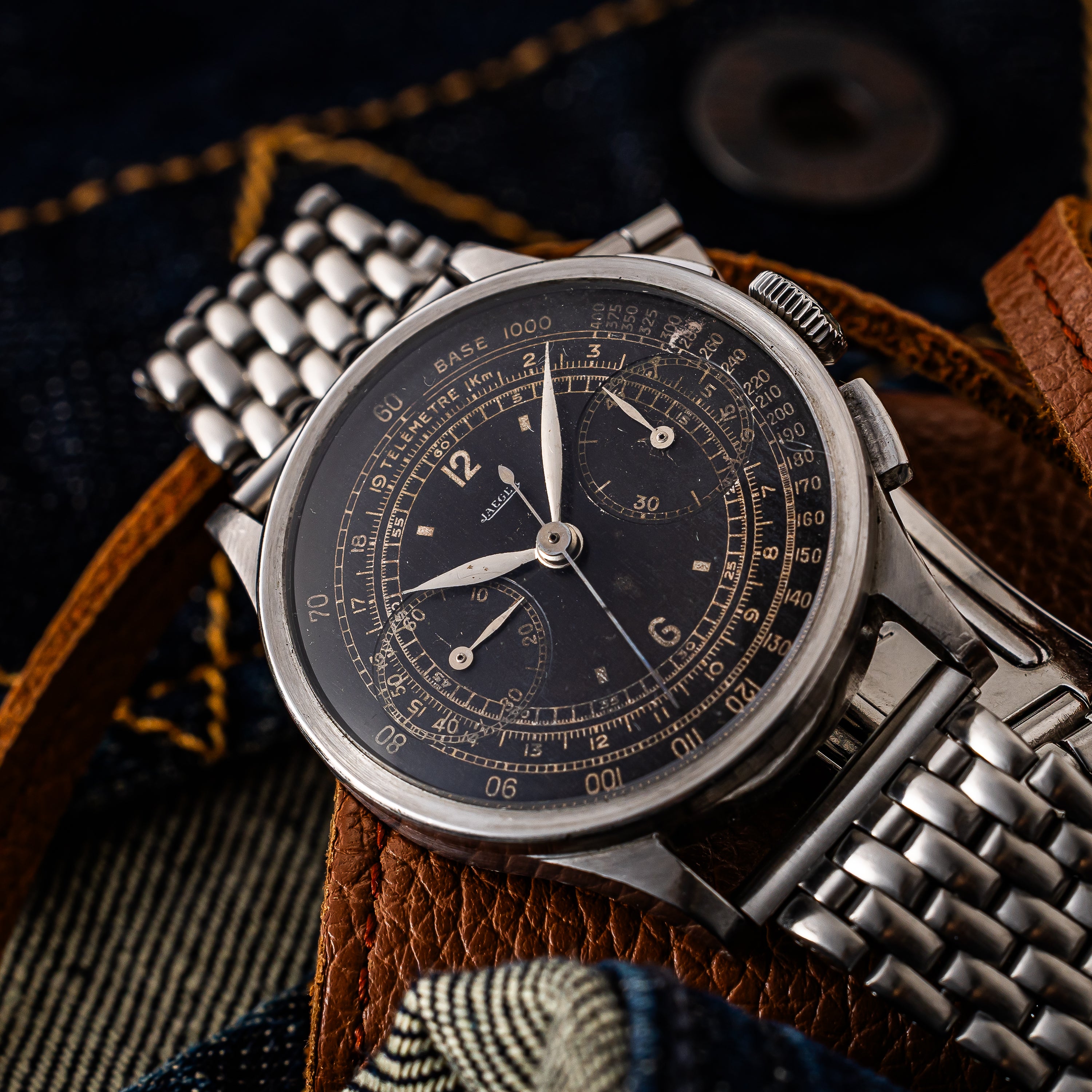 ジャガー カラトラバケース クロノグラフ 1940年代製 ユニバーサル Cal